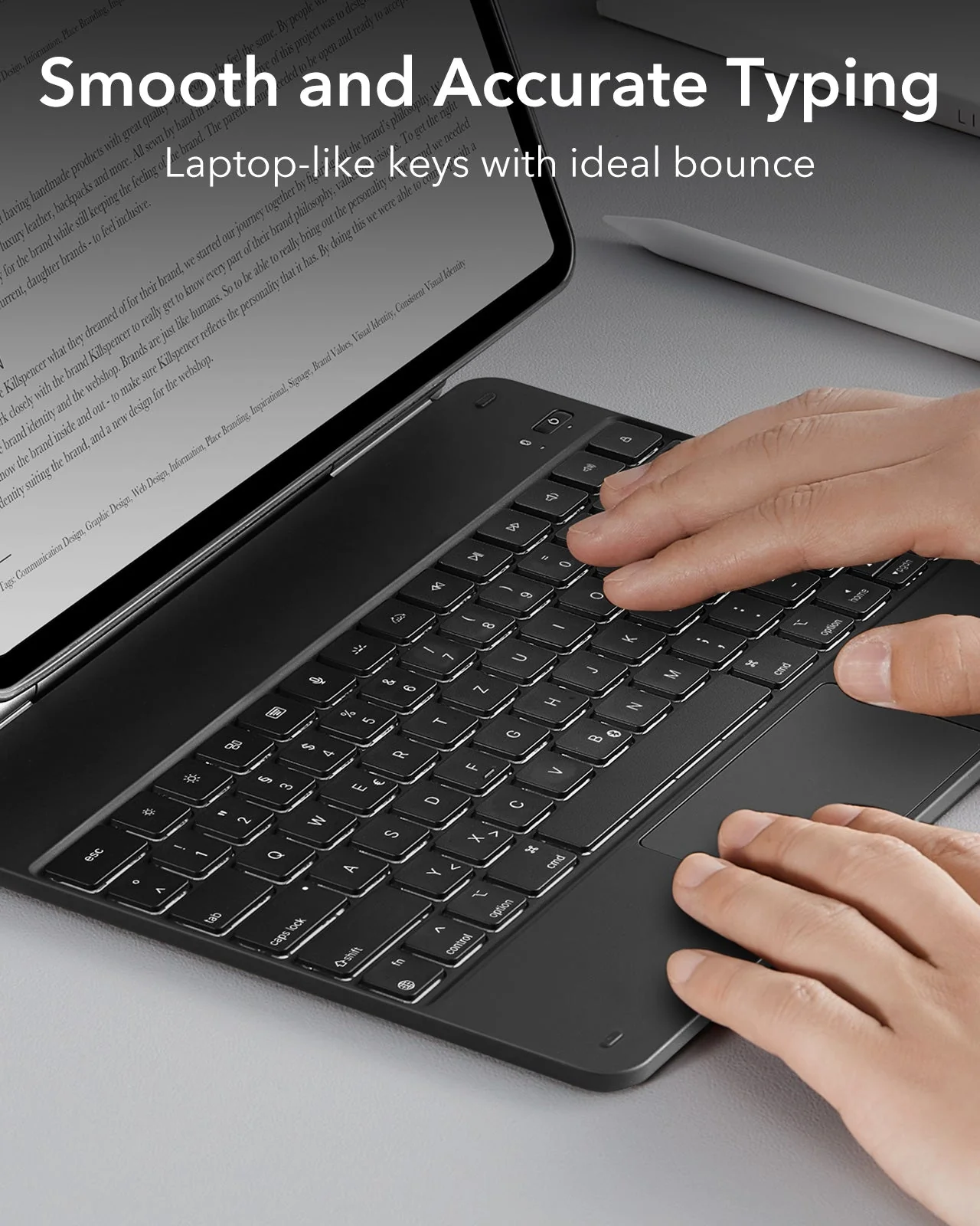 iPad Pro 12,9″ (6./5./4./3. Generation) magnetische Rebound Tastaturhülle 360 - DE Layout-Anthrazit - Image 7
