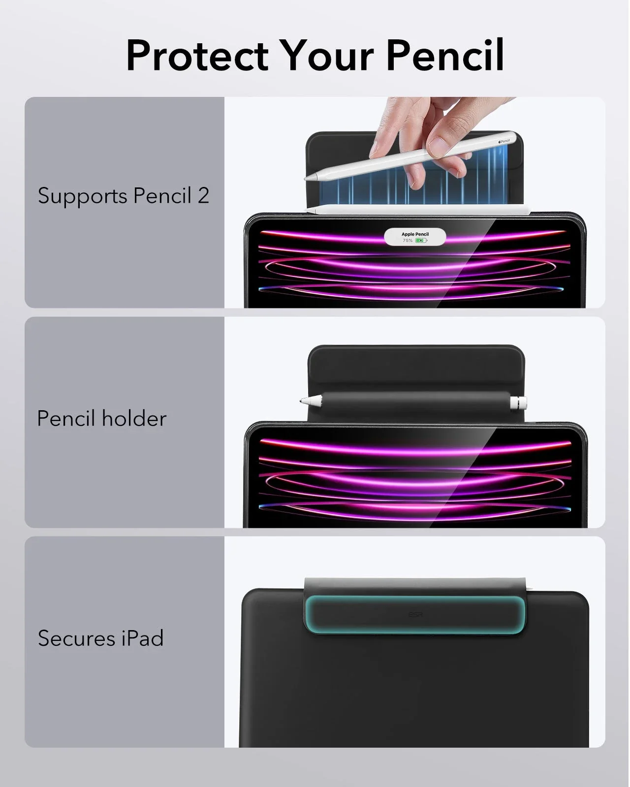 iPad Pro 12,9″ (6./5./4./3. Generation) magnetische Rebound Tastaturhülle 360 - DE Layout-Anthrazit - Image 9