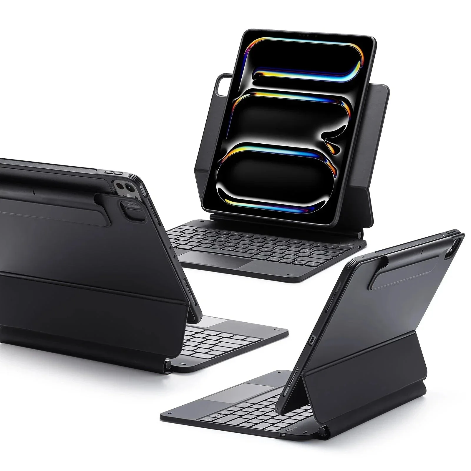 iPad Pro 13" (2024) Rebound Magnetische Tastatur Hülle 360 - DE Layout-Schwarz - Image 3