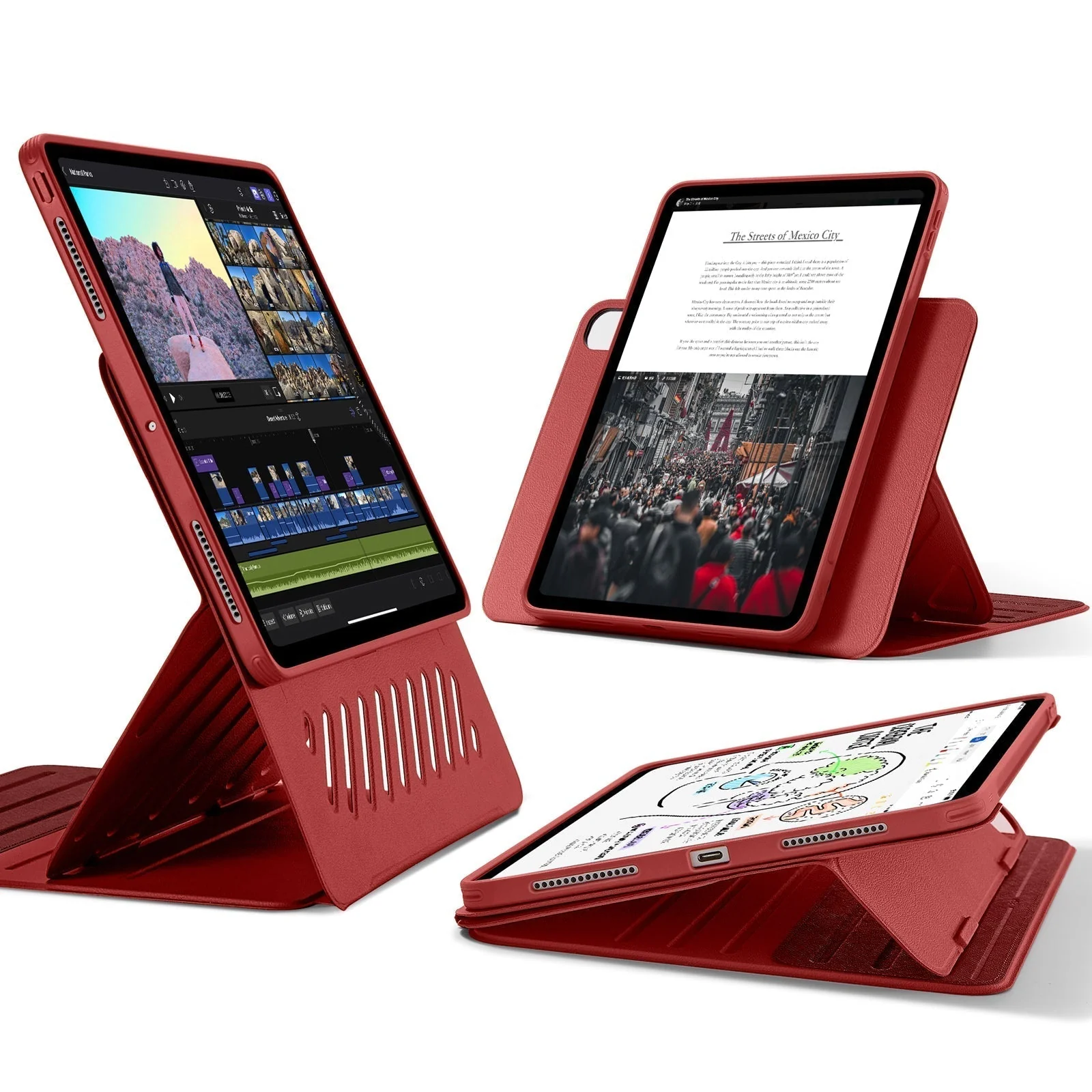 iPad Pro 13″ (2024) Shift Magnetic Case with Pencil Bundle - Red - Image 11