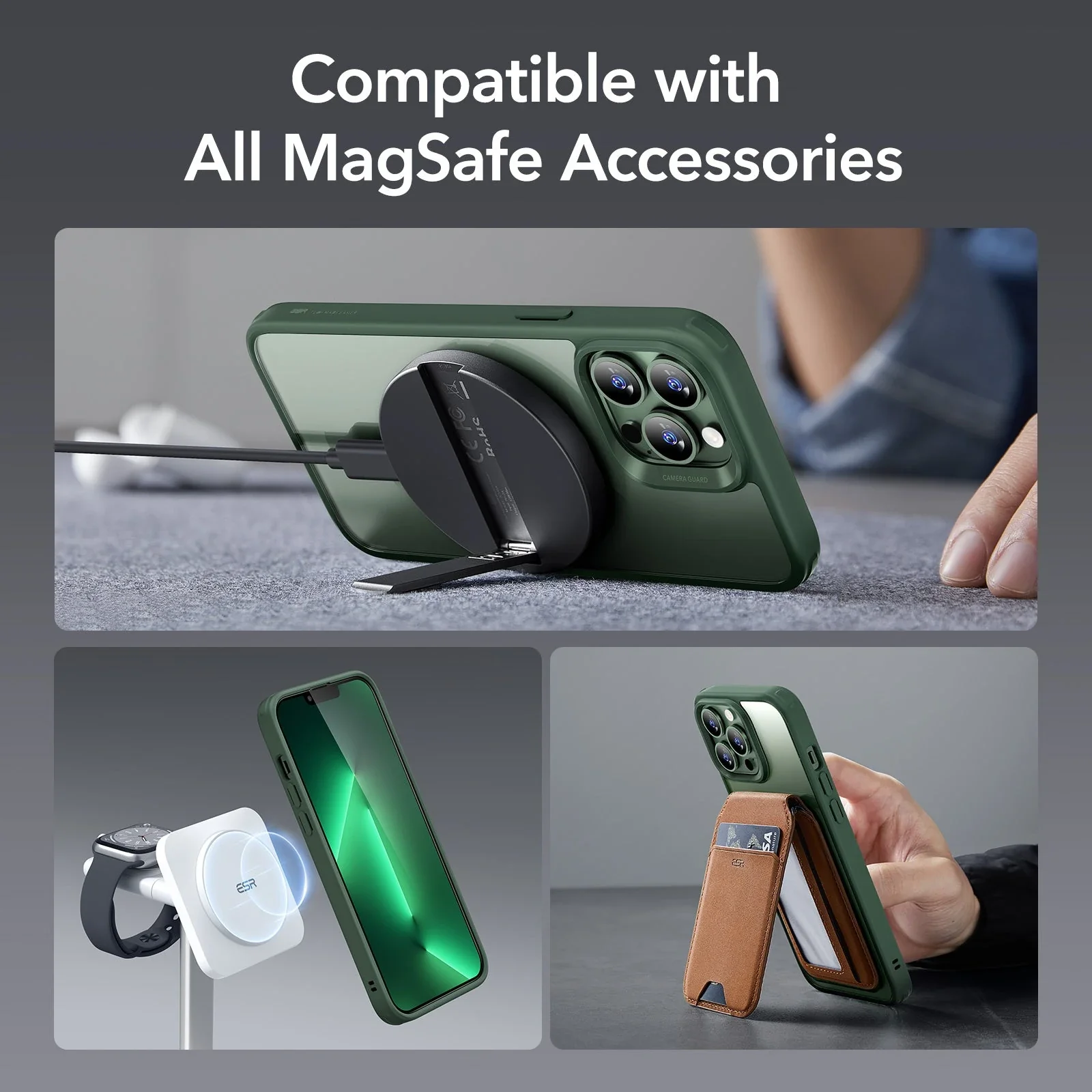 iPhone 13 Pro Classic Hybrid Case (HaloLock) - Clear Green - Image 7