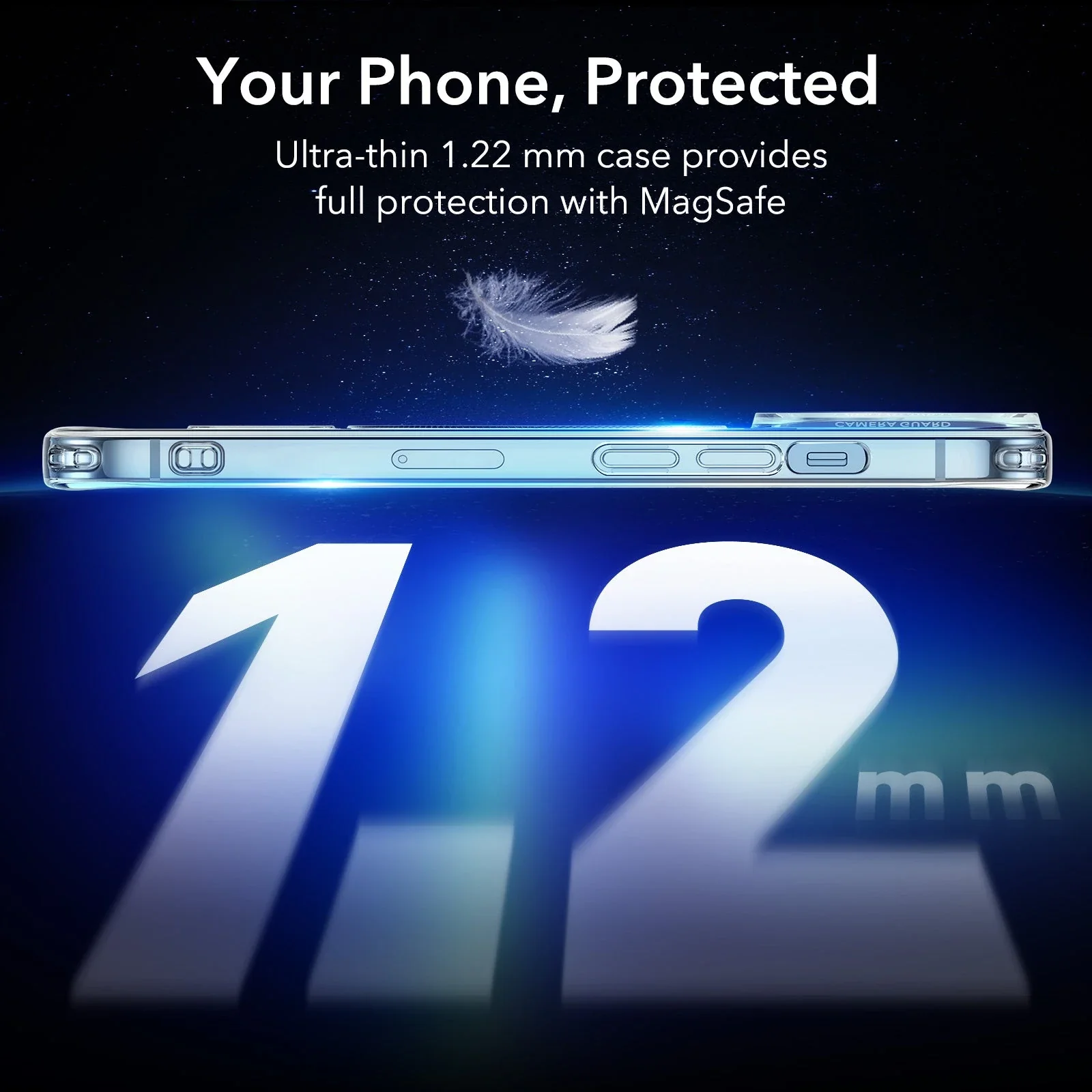 iPhone 13 Pro Zero Clear Case (HaloLock) - Frosted Blue - Image 2