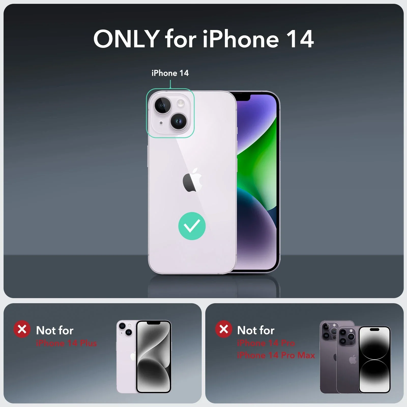 iPhone 14 Armor Tough Case (HaloLock) - Clear - Image 2