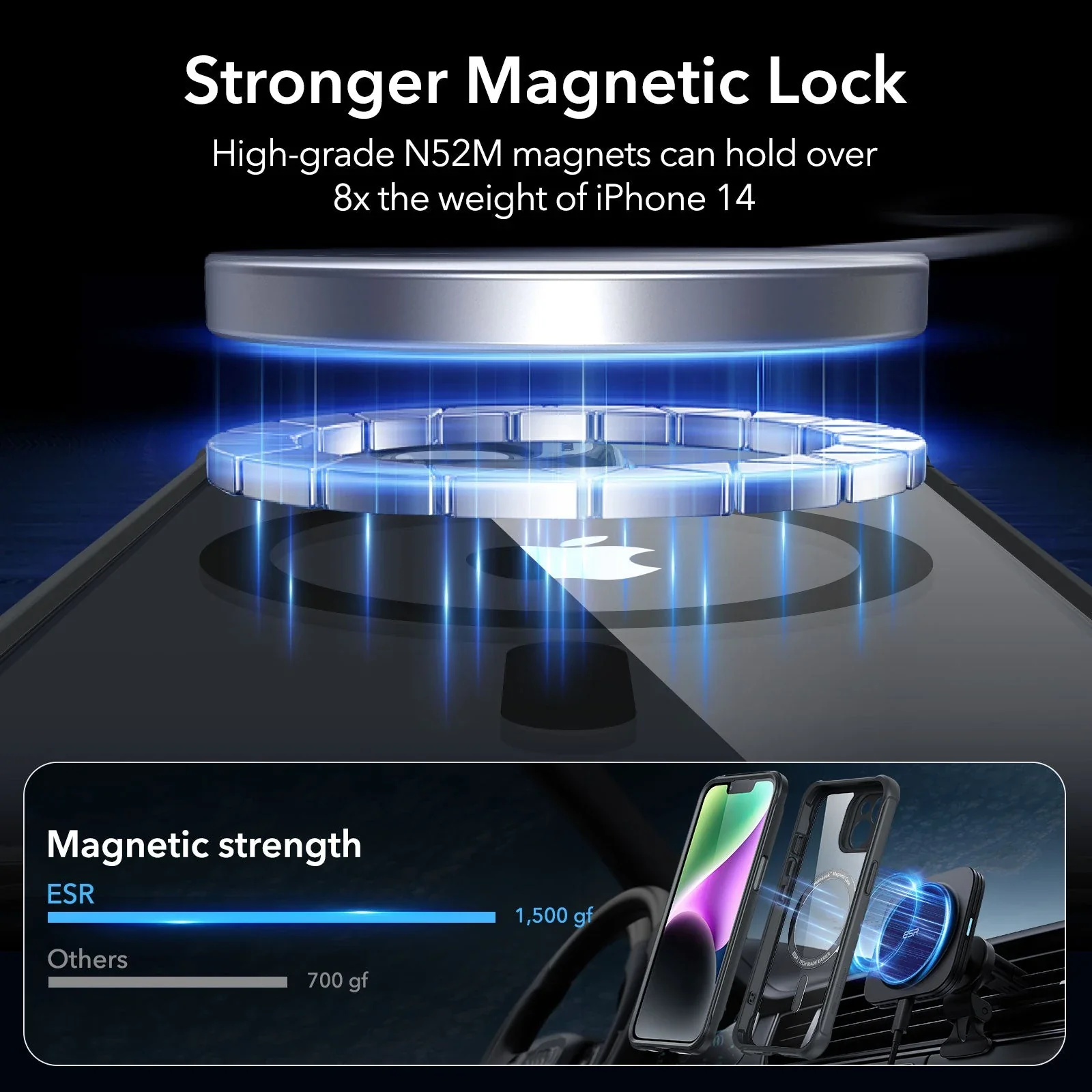 iPhone 14 Armor Tough Case (HaloLock) - Clear Black - Image 5