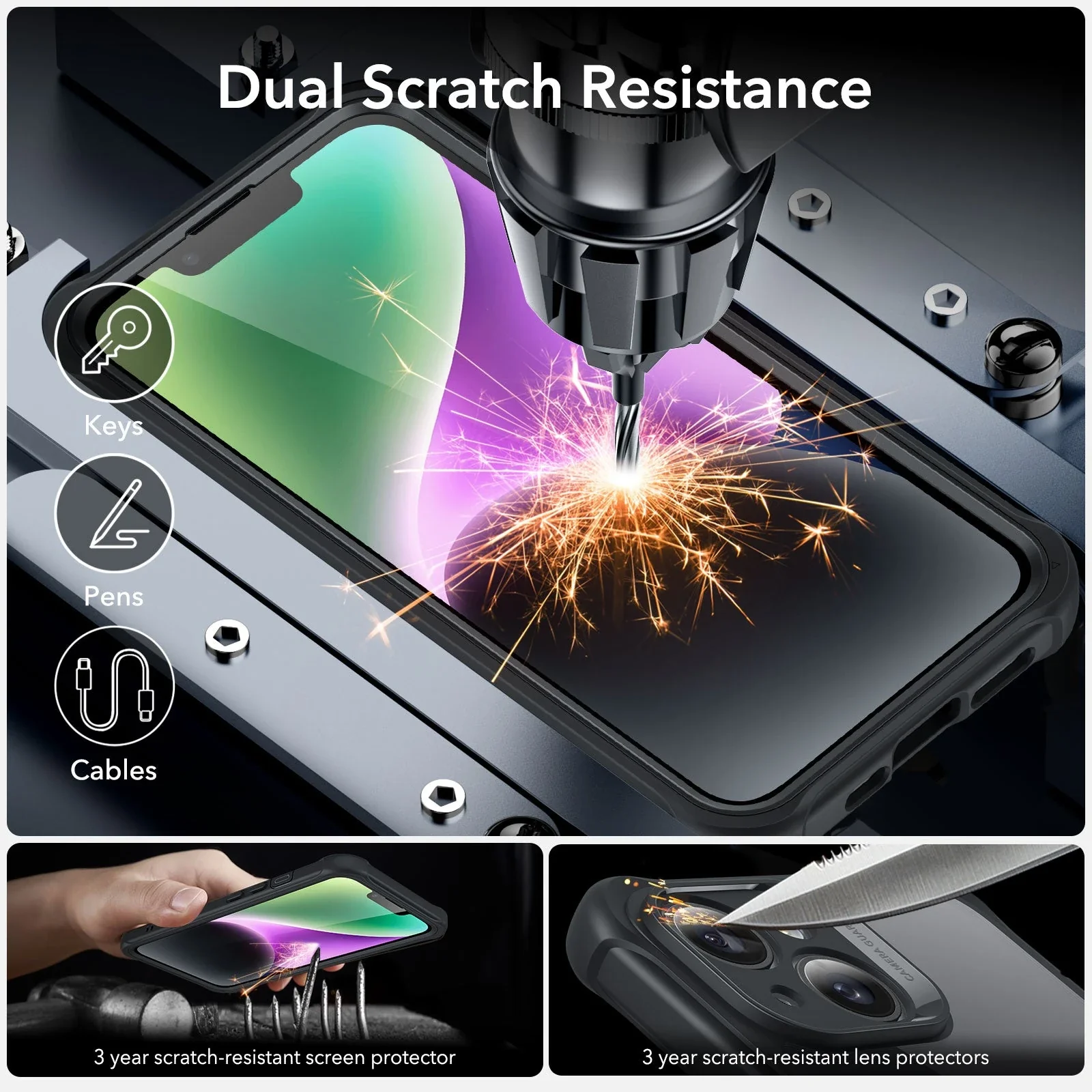 iPhone 14 Armor Tough Case (HaloLock) - Clear Black - Image 7