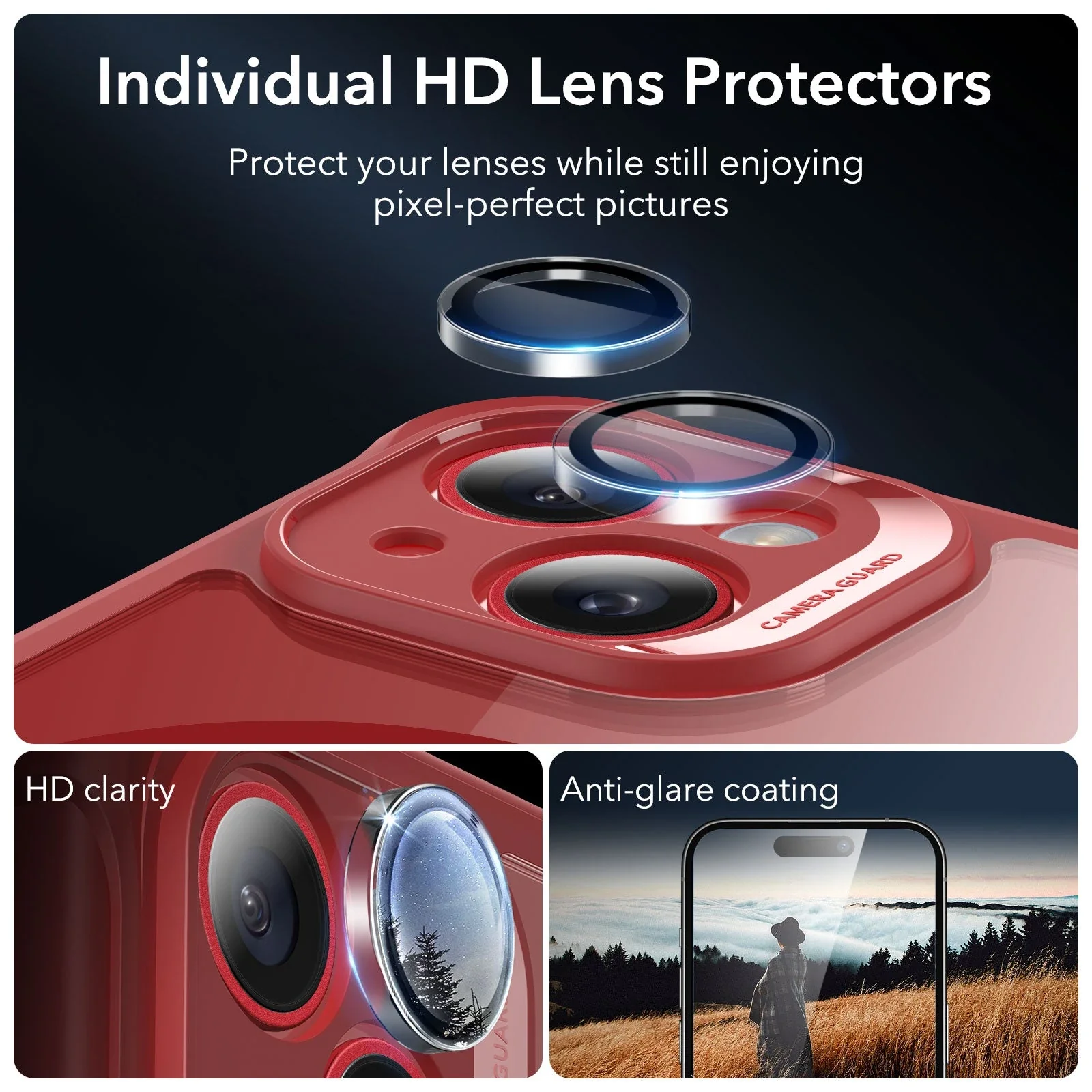 iPhone 14 Armor Tough Case (HaloLock) - Clear Red - Image 6
