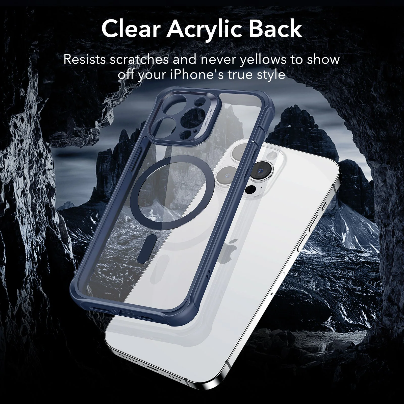 iPhone 14 Pro Max Armor Tough Case (HaloLock) - Clear Blue - Image 8