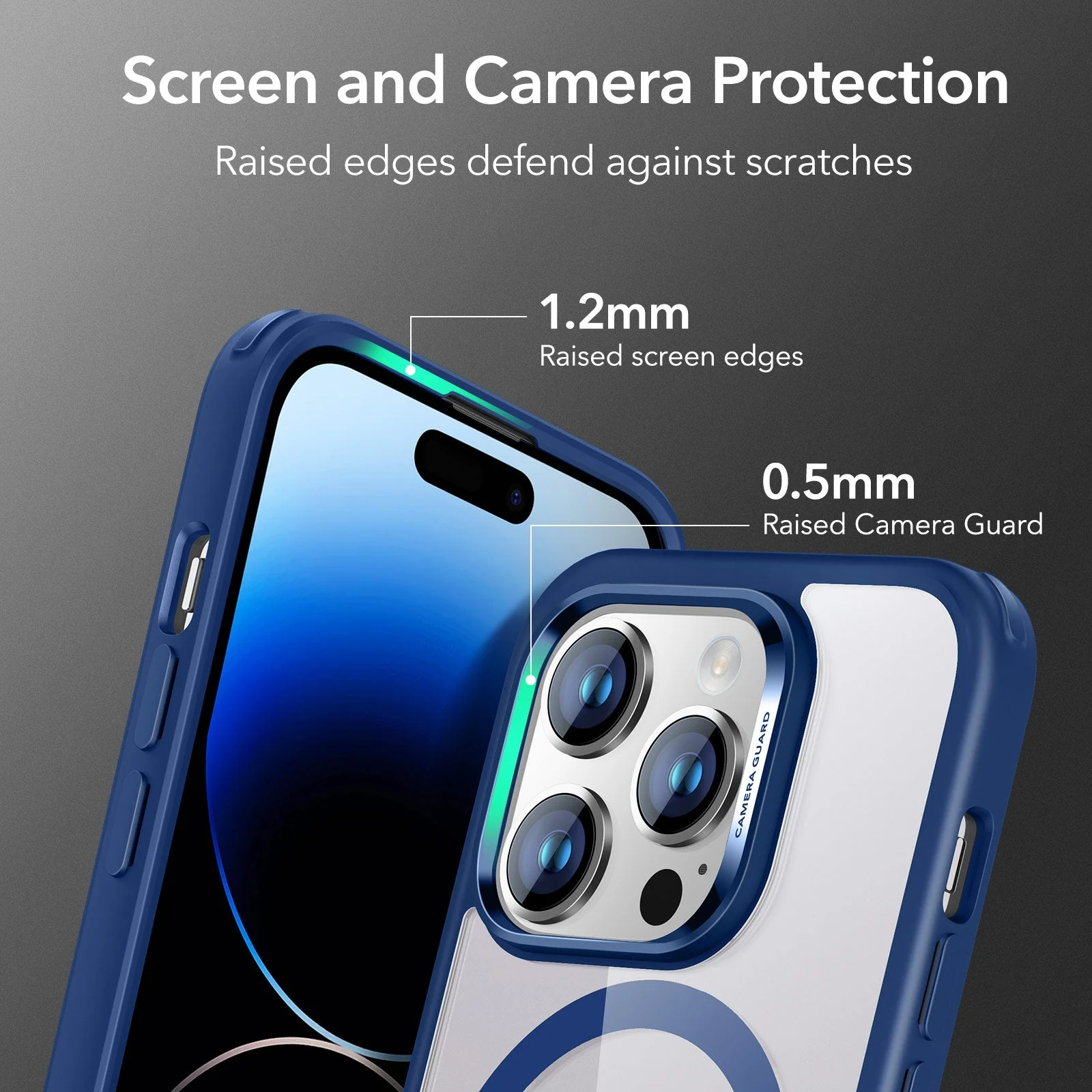 iPhone 14 Pro Max Classic Hybrid Case (HaloLock) - Clear Blue - Image 5