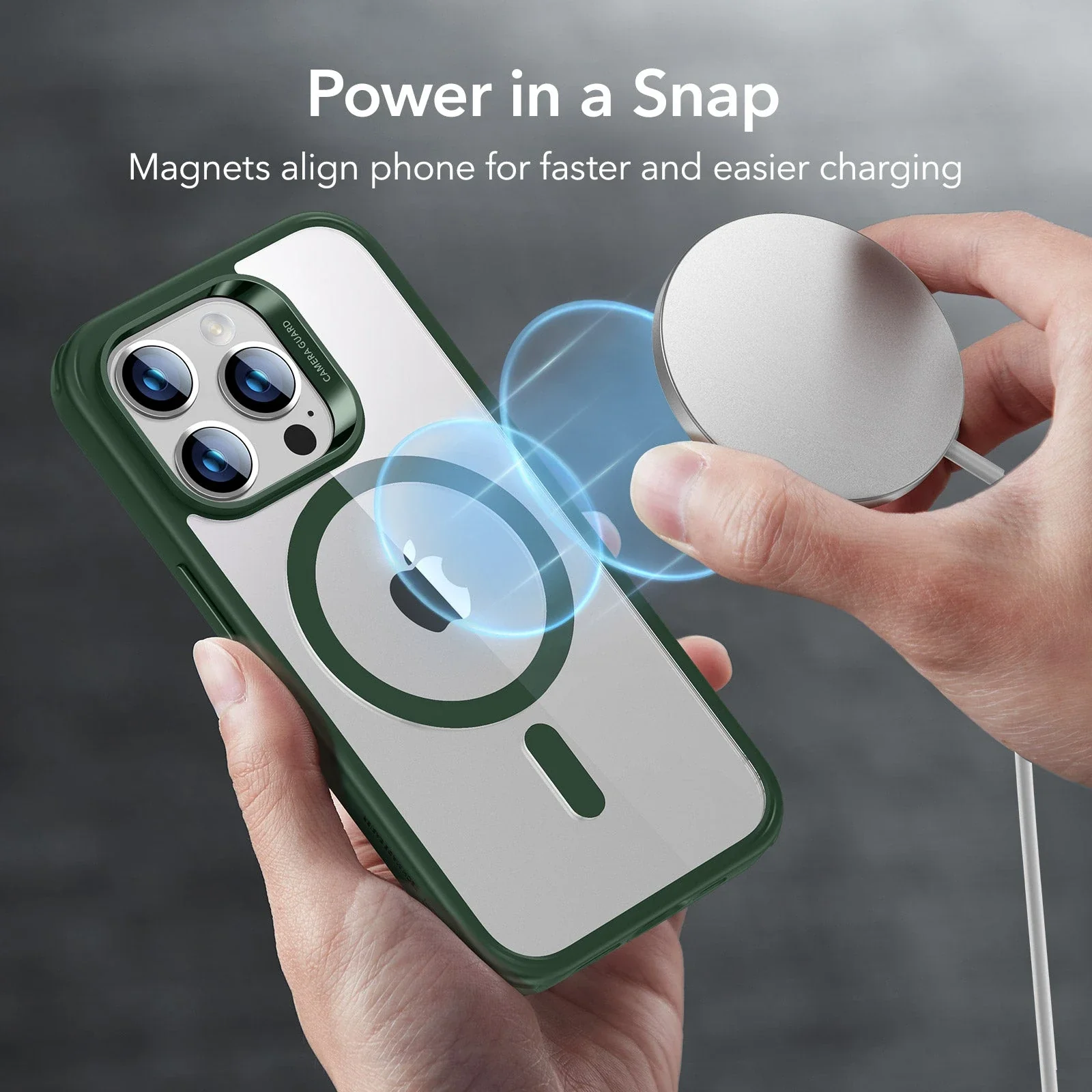 iPhone 14 Pro Max Classic Hybrid Case (HaloLock) - Clear Green - Image 3