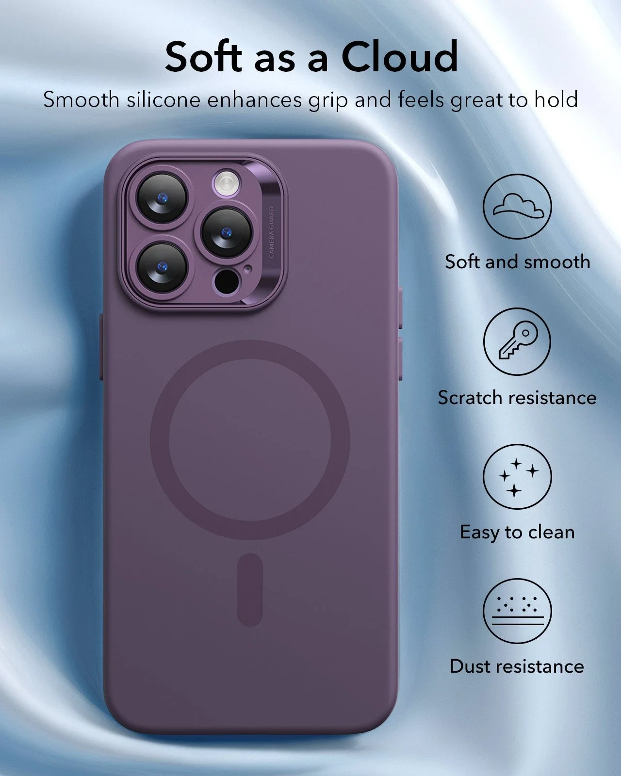 iPhone 14 Pro Max Cloud Soft Case (HaloLock) - Purple - Image 4