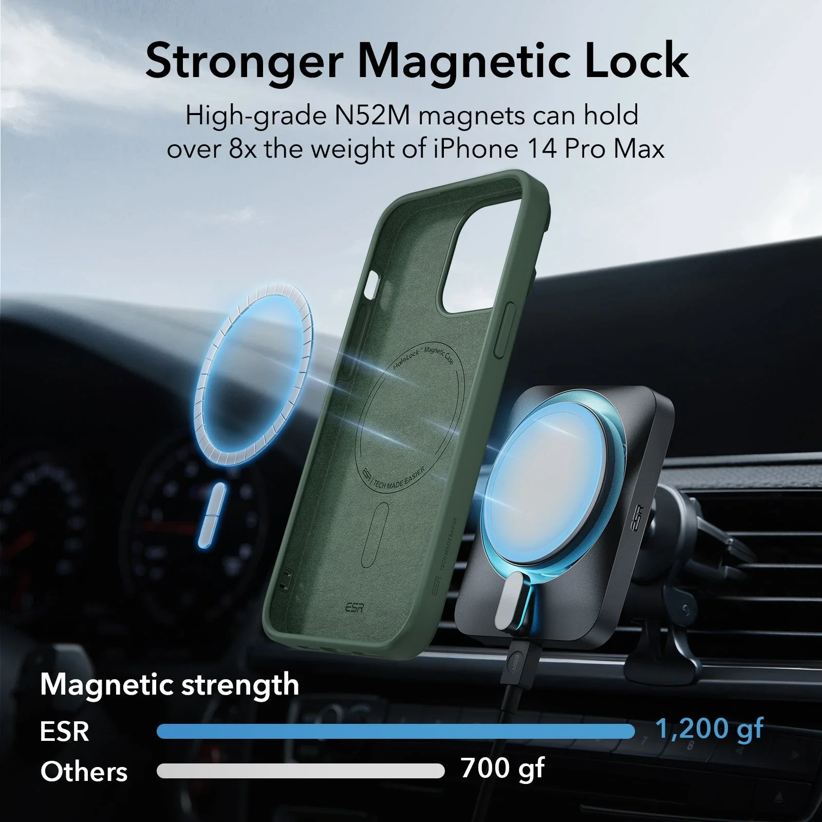 iPhone 14 Pro Max Cloud Soft Case with Stash Stand (HaloLock) - Green - Image 4