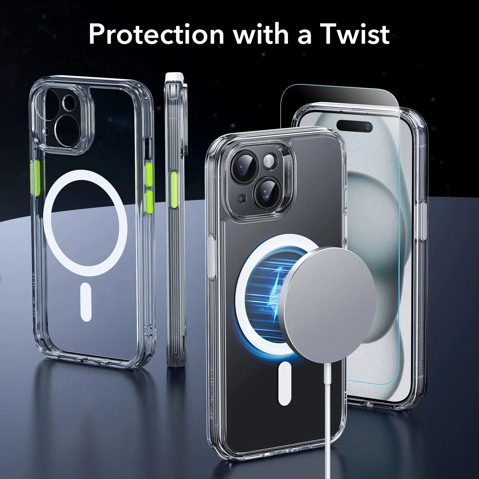 iPhone 15 Classic Pro Case (HaloLock) Set - Clear - Image 2