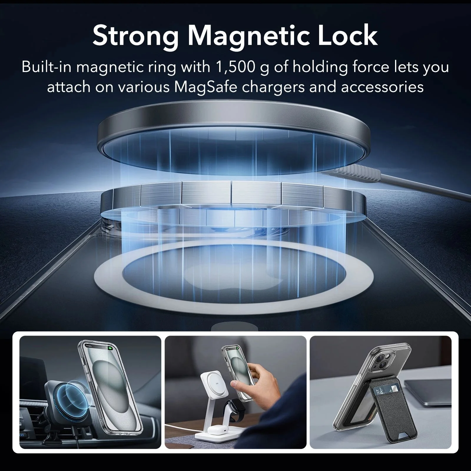 iPhone 15 Classic Pro Case (HaloLock) Set - Clear - Image 3