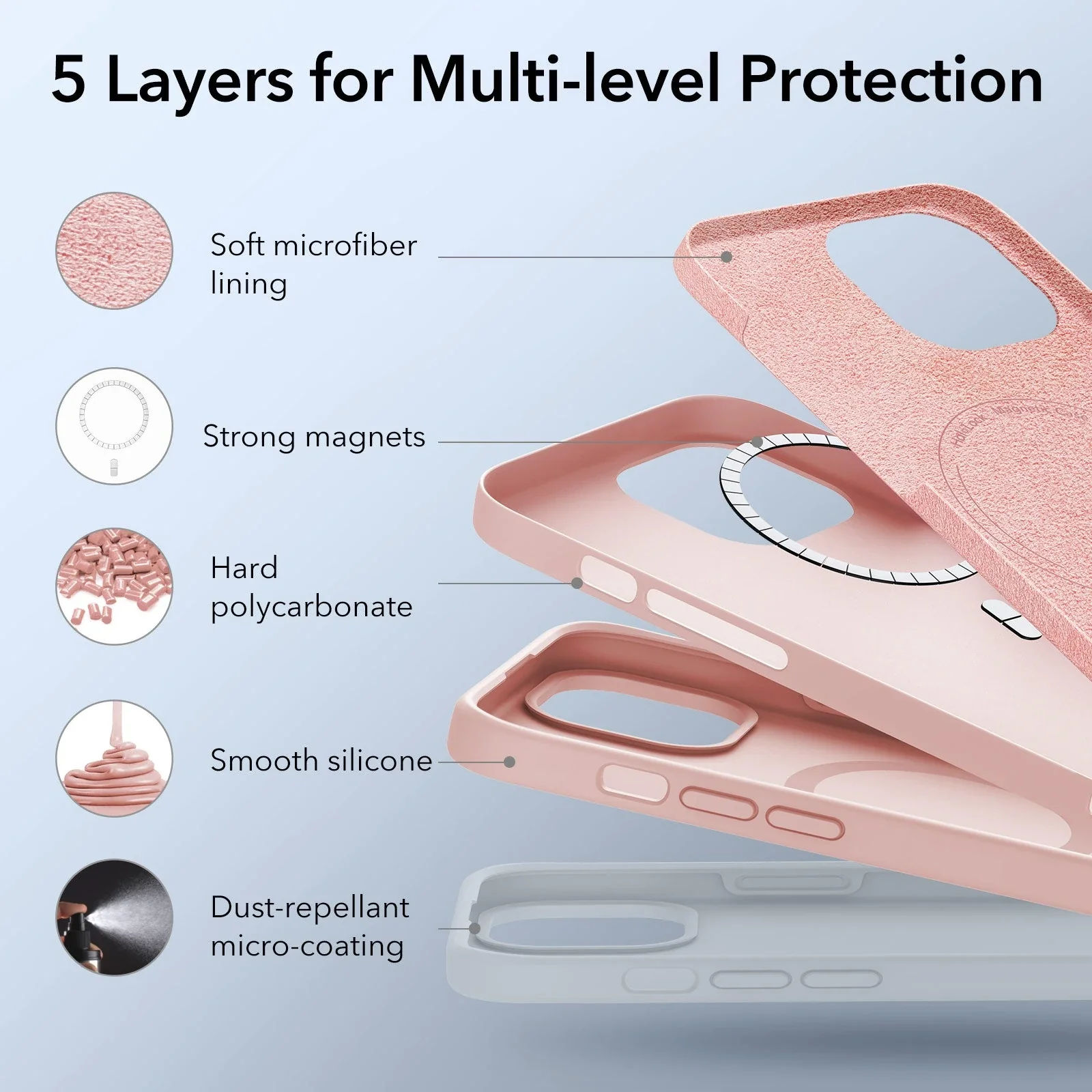 iPhone 15 Cloud Soft Case (HaloLock) - Pink - Image 5