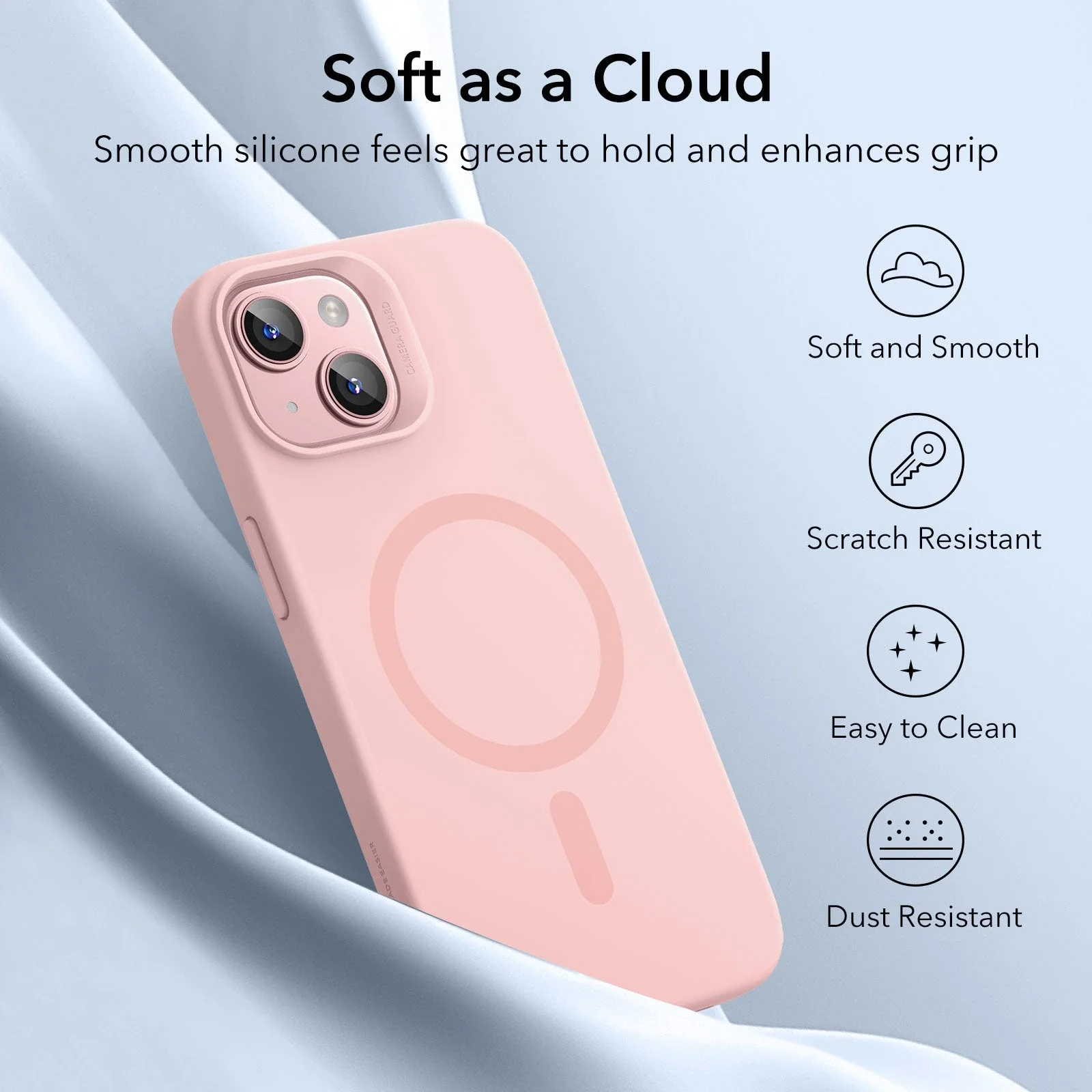 iPhone 15 Cloud Soft Case (HaloLock) - Pink - Image 6