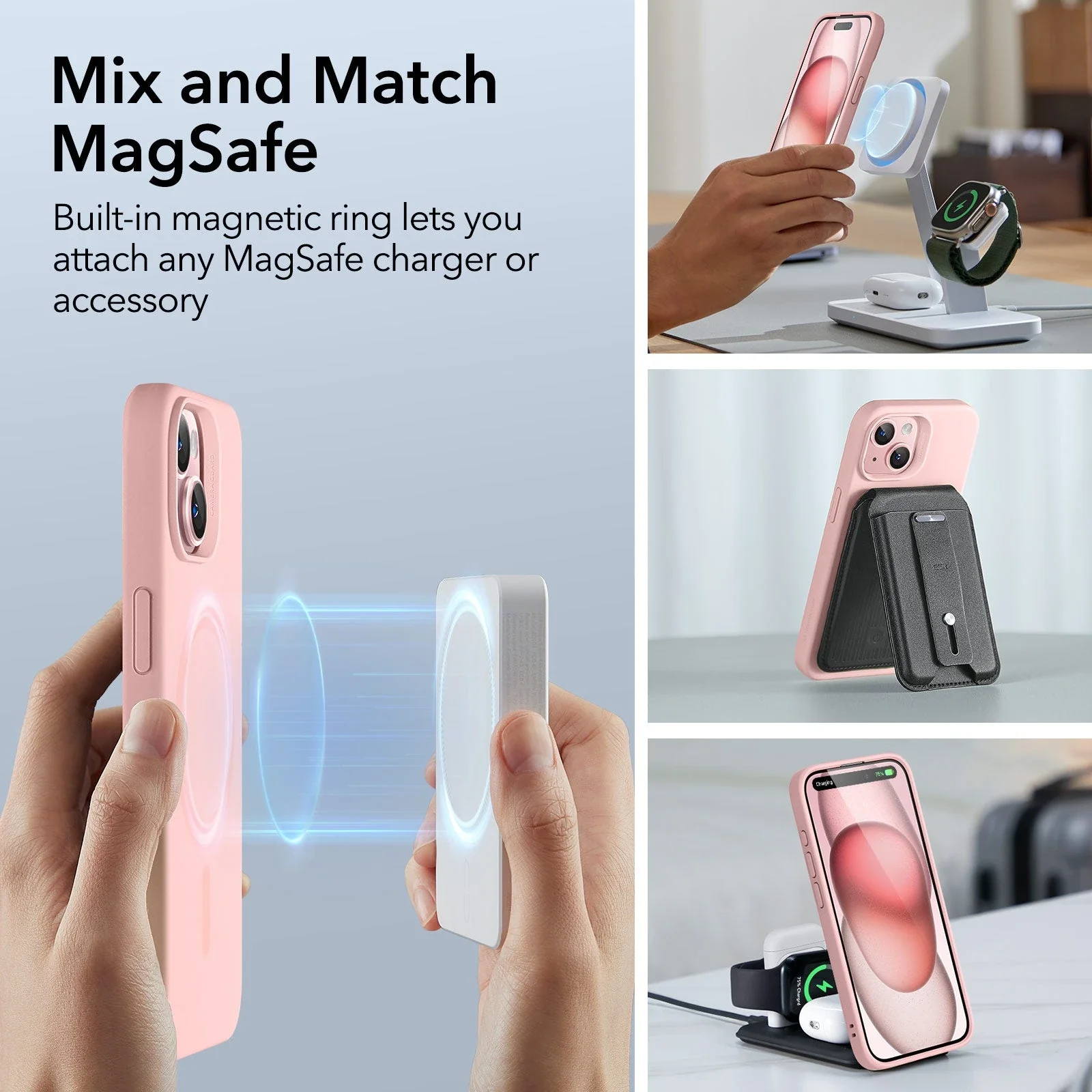 iPhone 15 Cloud Soft Case (HaloLock) - Pink - Image 7