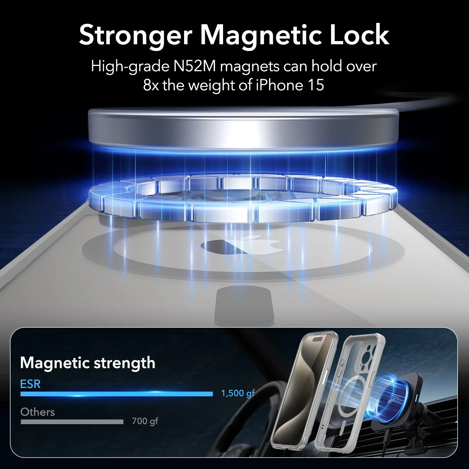 iPhone 15 Pro Armor Tough Case (HaloLock) - Clear Grey - Image 4