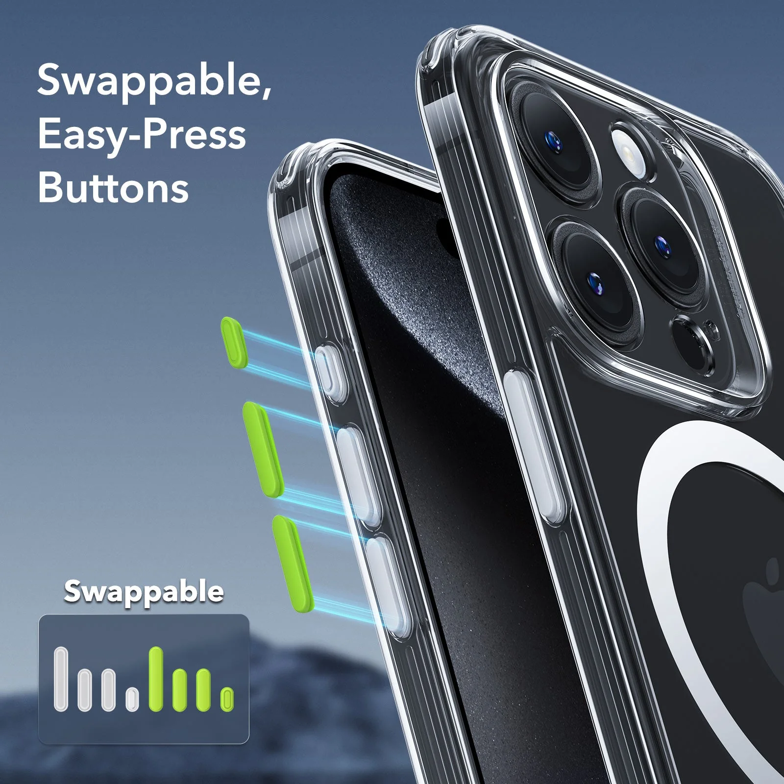 iPhone 15 Pro Classic Pro Case (HaloLock) Set - Clear - Image 3