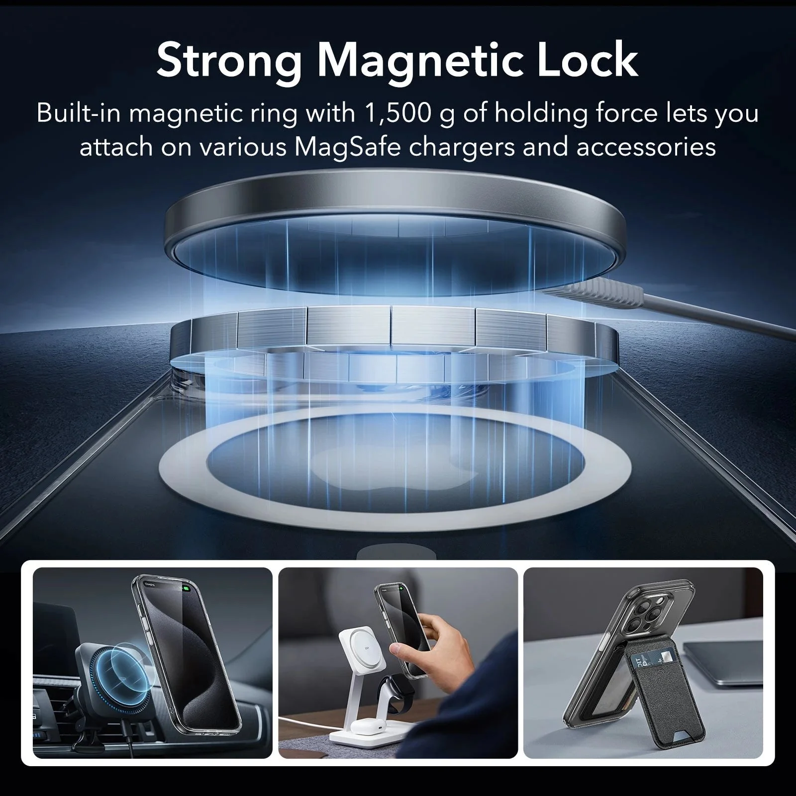 iPhone 15 Pro Classic Pro Case (HaloLock) Set - Clear - Image 5