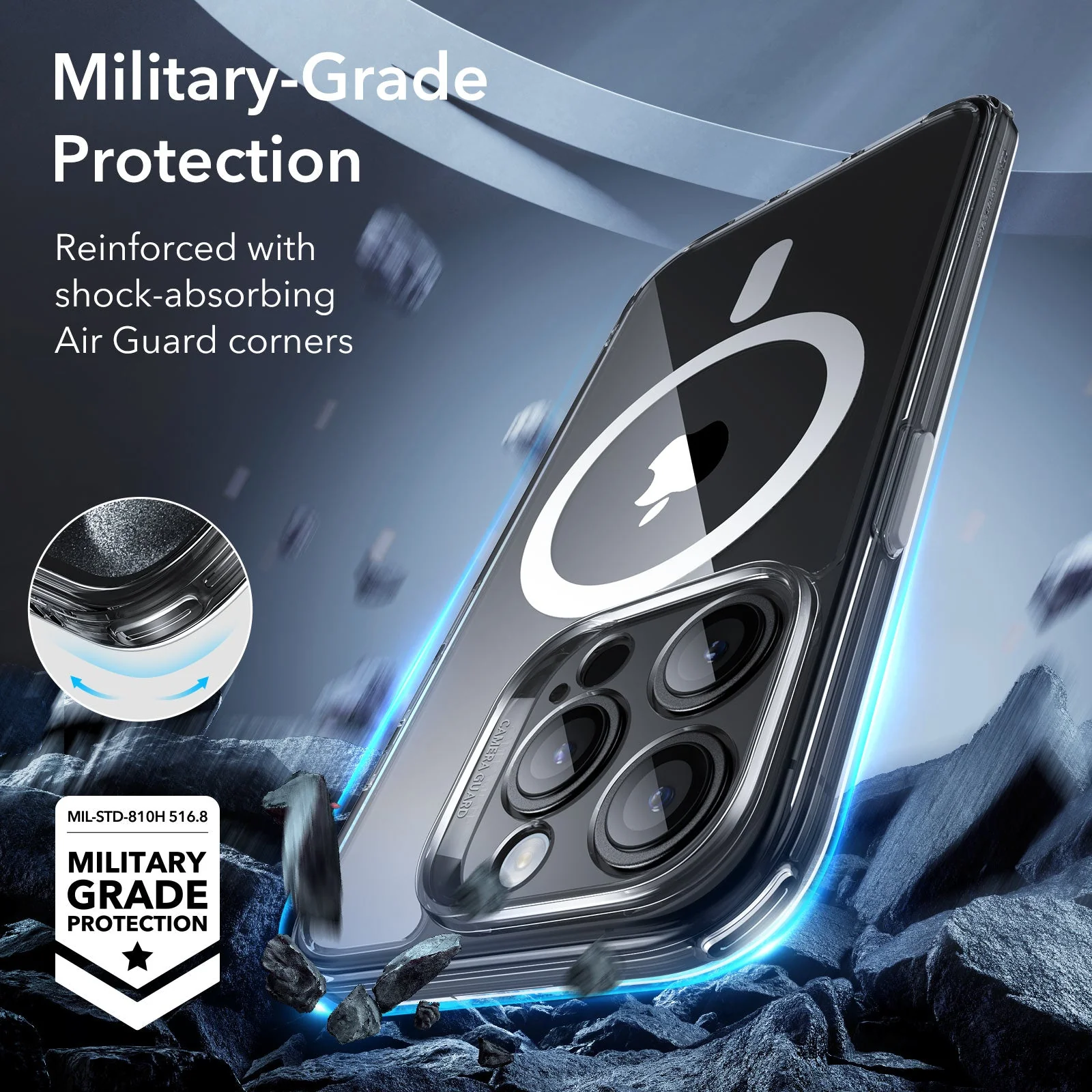 iPhone 15 Pro Classic Pro Case (HaloLock) Set - Clear - Image 7