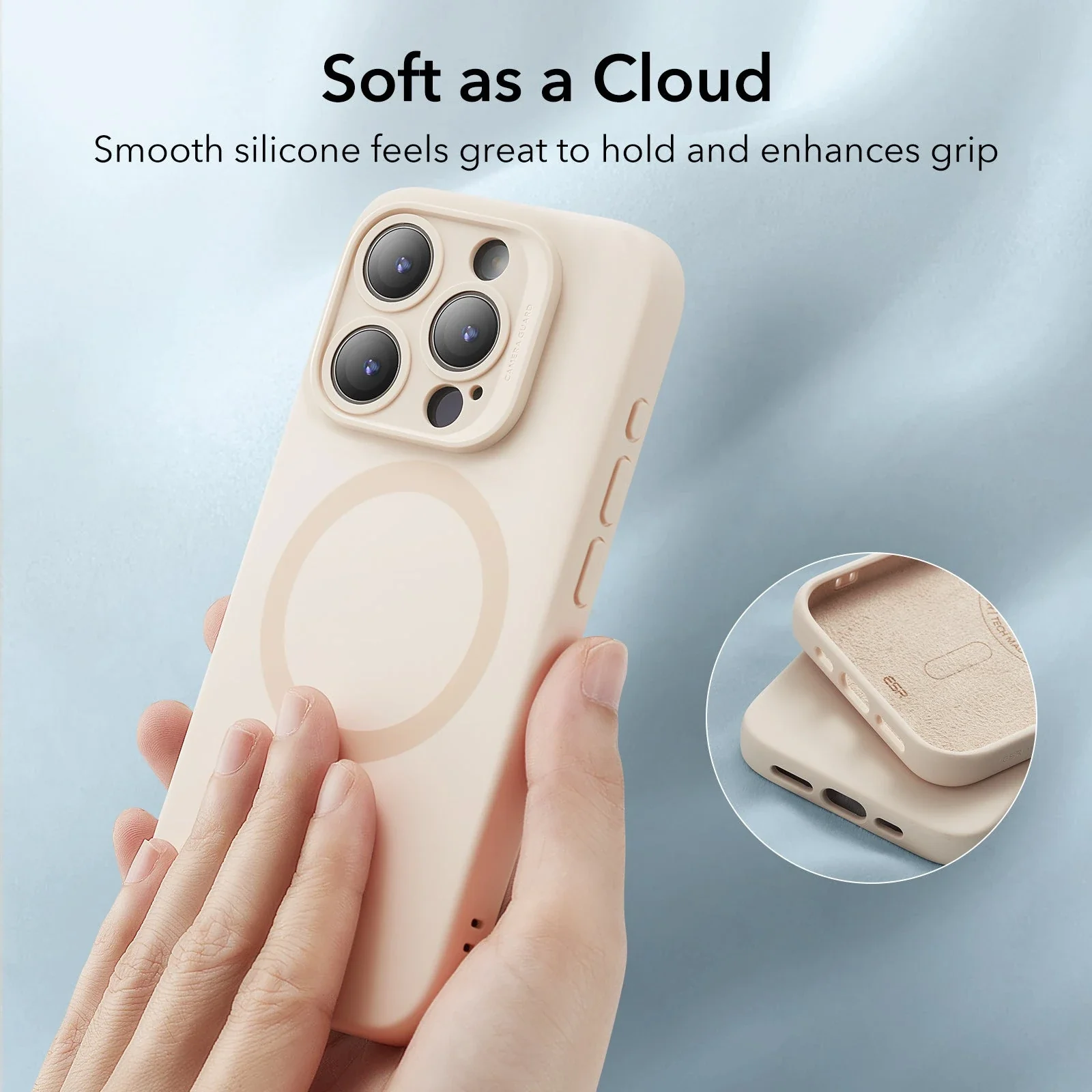 iPhone 15 Pro Cloud Soft Case (HaloLock) - Black - Image 7