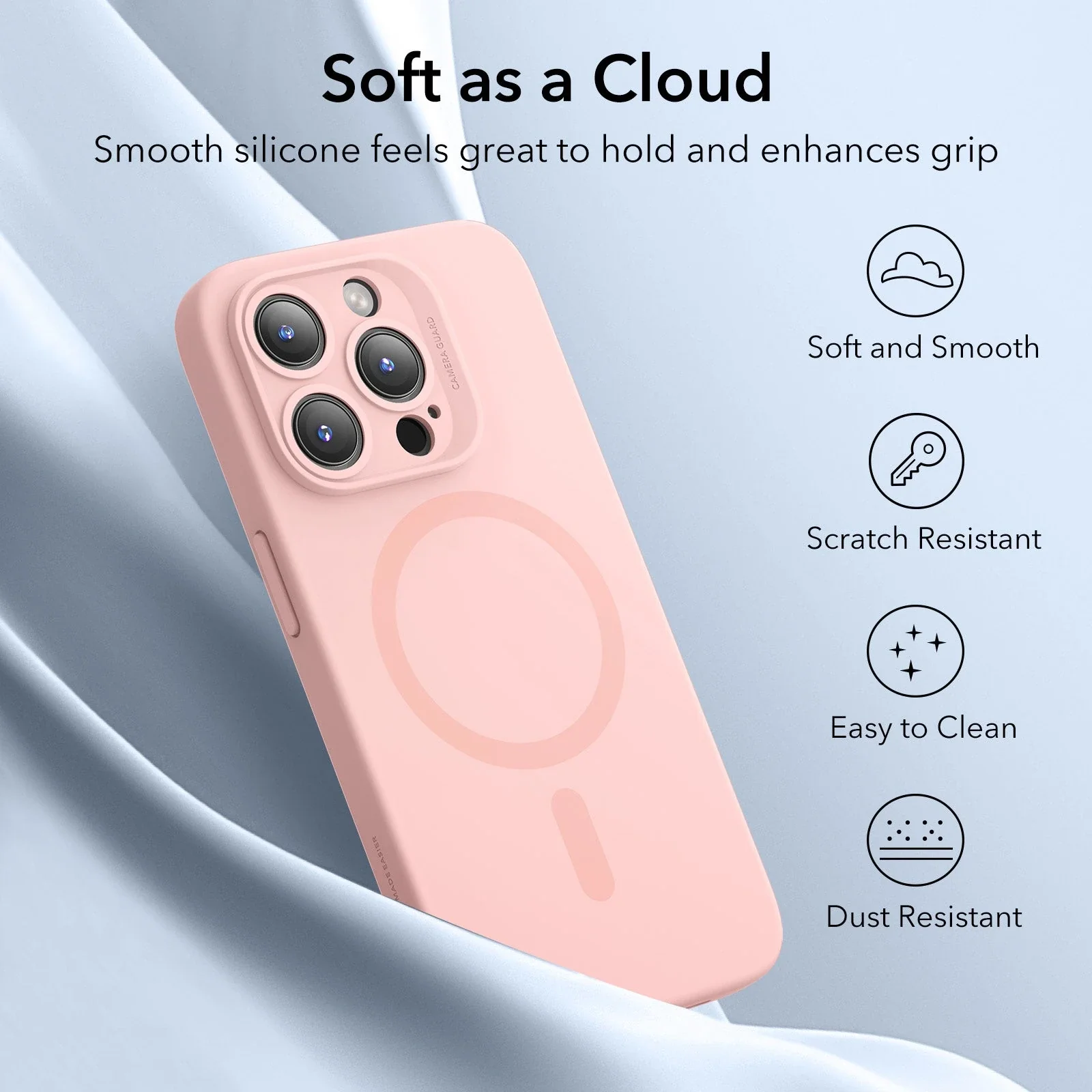 iPhone 15 Pro Cloud Soft Case (HaloLock) - Pink - Image 6