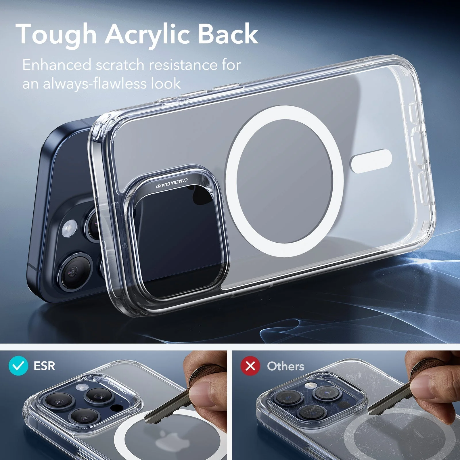 iPhone 15 Pro Max Classic Hybrid Case (HaloLock) - Clear - Image 5