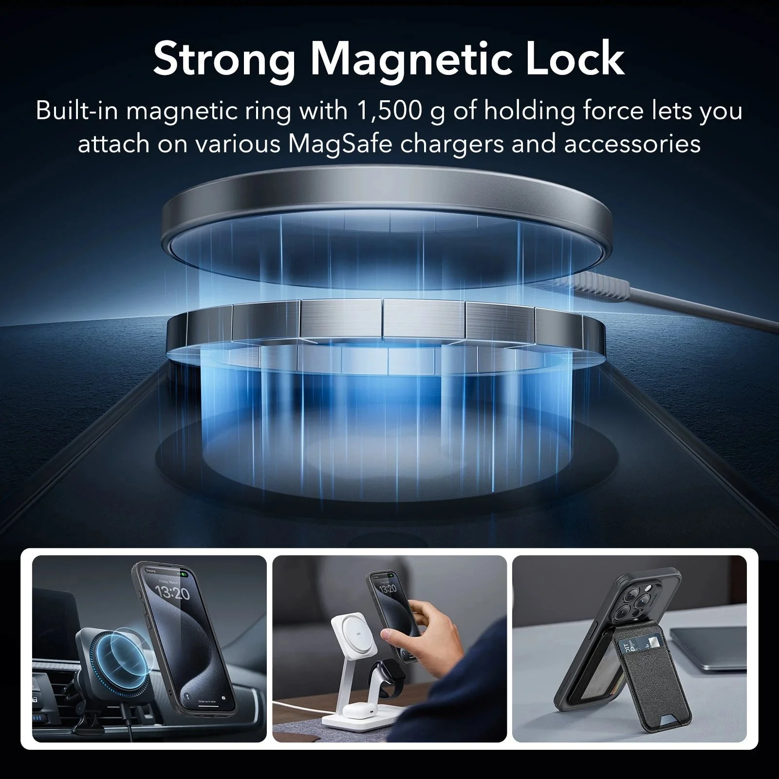 iPhone 15 Pro Max Classic Pro Case (HaloLock) Set - Frosted Black - Image 5