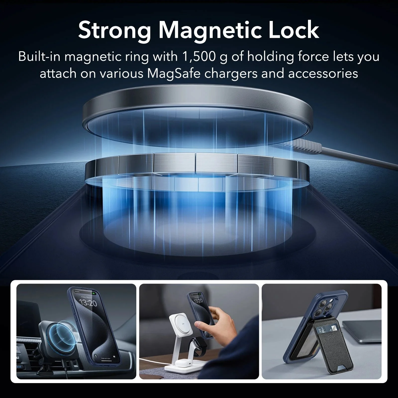 iPhone 15 Pro Max Classic Pro Case (HaloLock) Set - Frosted Dark Blue - Image 5