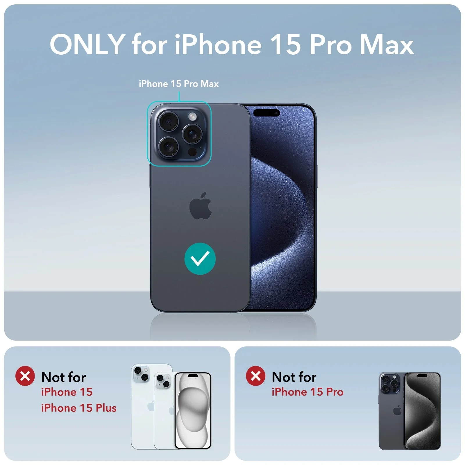 iPhone 15 Pro Max Cloud Soft Case (HaloLock) - Light Blue - Image 2