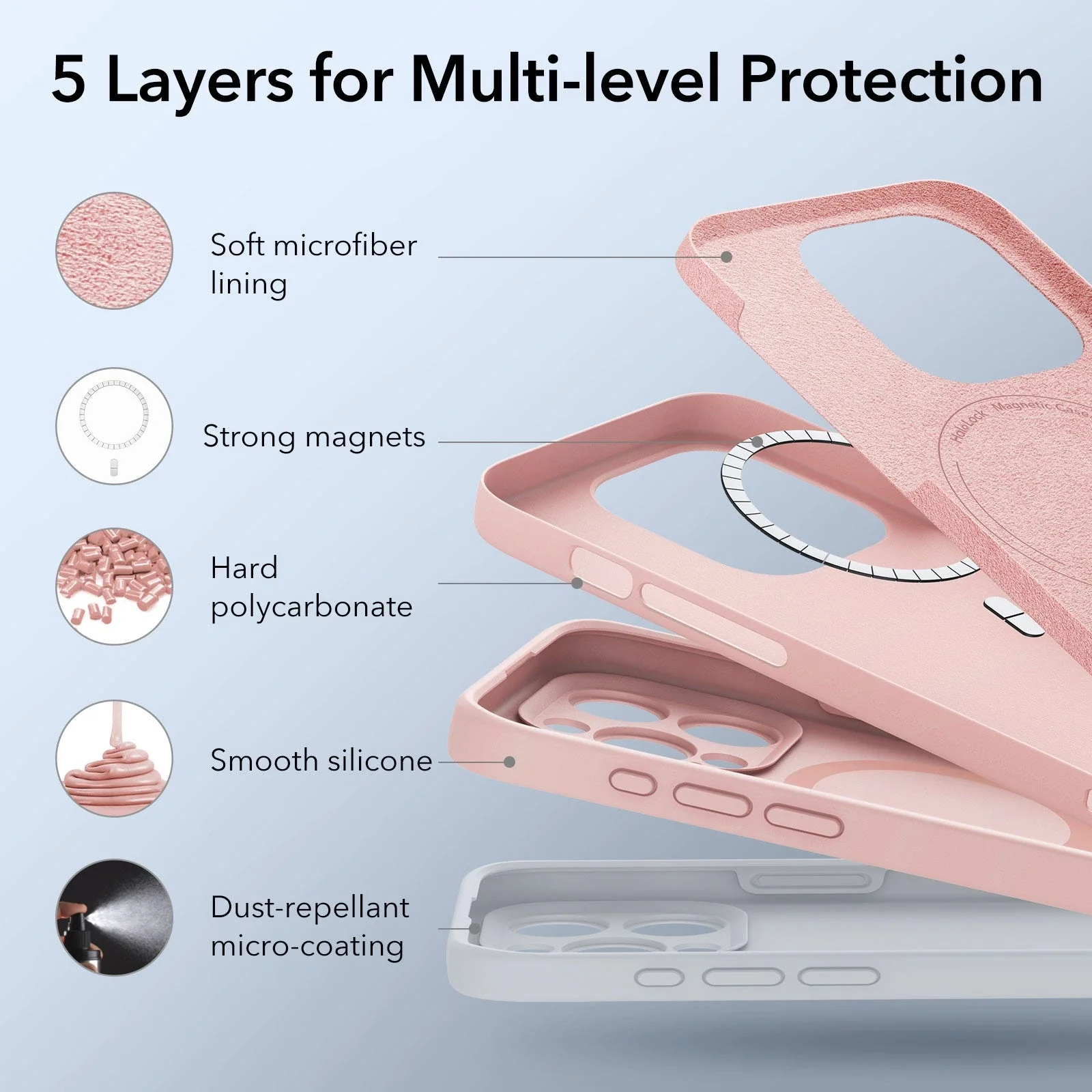 iPhone 15 Pro Max Cloud Soft Case (HaloLock) - Pink - Image 5