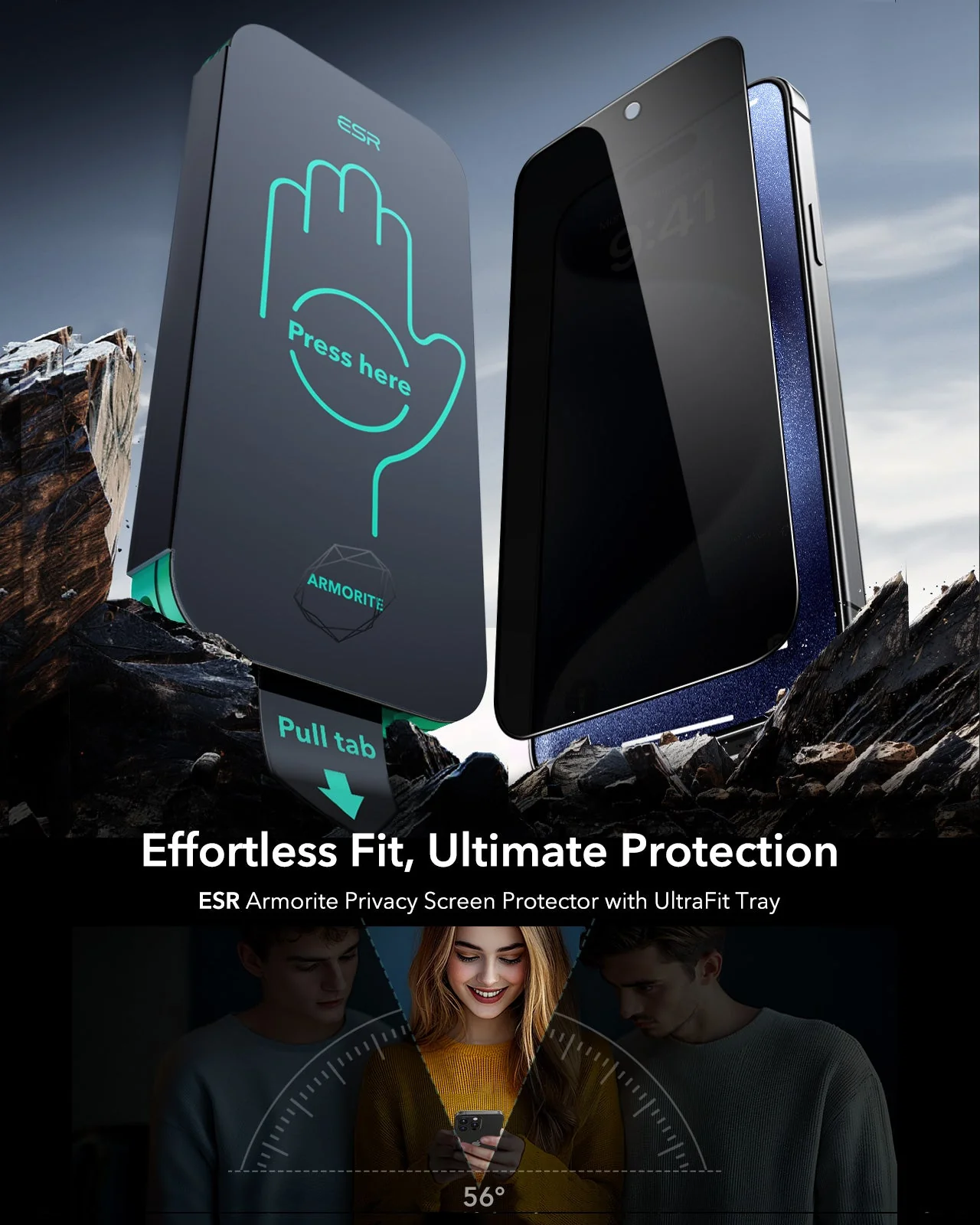 iPhone 15 Pro Max UltraFit Armorite Privacy Screen Protector - 3 Pack - Image 2