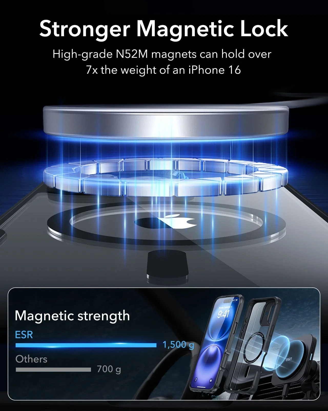 iPhone 16 Armor Tough Case (HaloLock) - Clear Black - Image 5