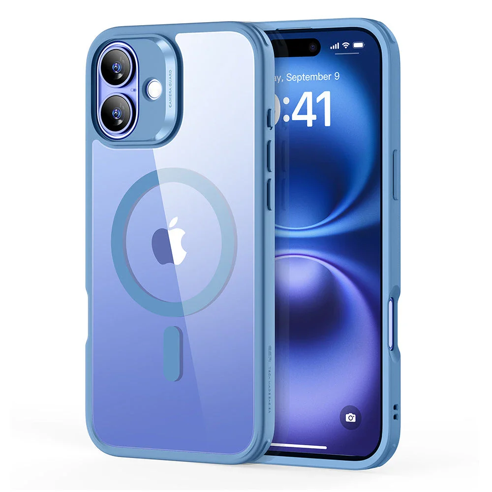 iPhone 16 Classic Hybrid Case (HaloLock) - Clear Blue