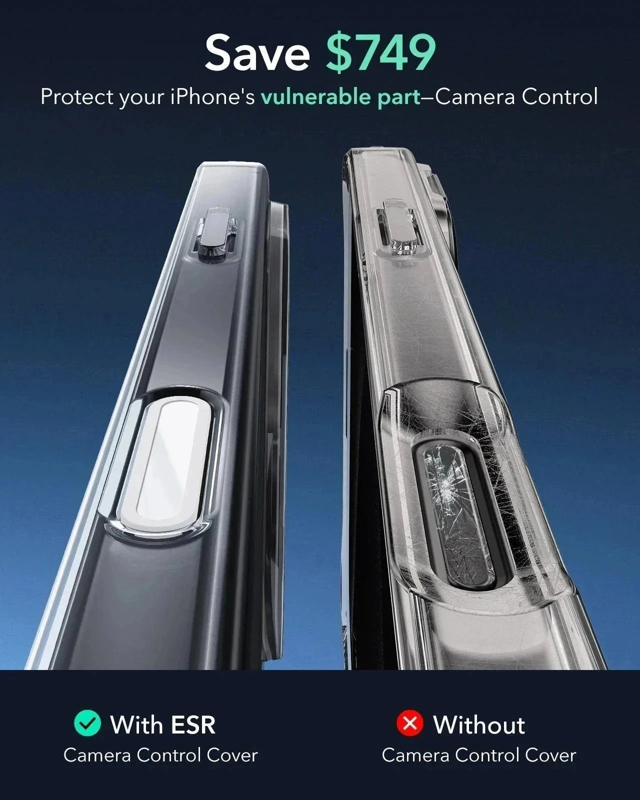 iPhone 16 Classic Hybrid Magnetic Case (Camera Control) & Privacy Screen Protector Bundle - Clear - Image 4
