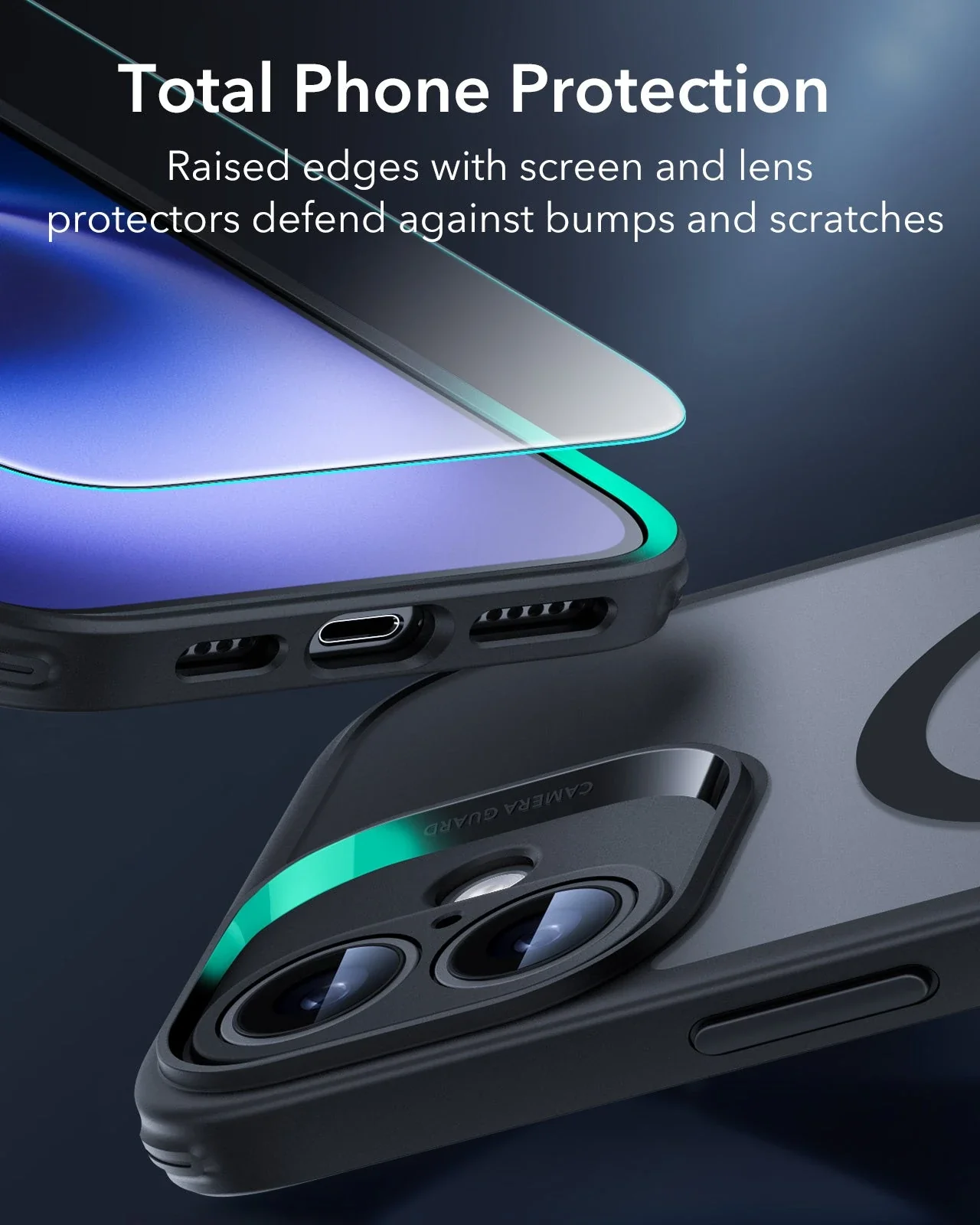 iPhone 16 Classic Pro Case (HaloLock) Set - Frosted Black - Image 5