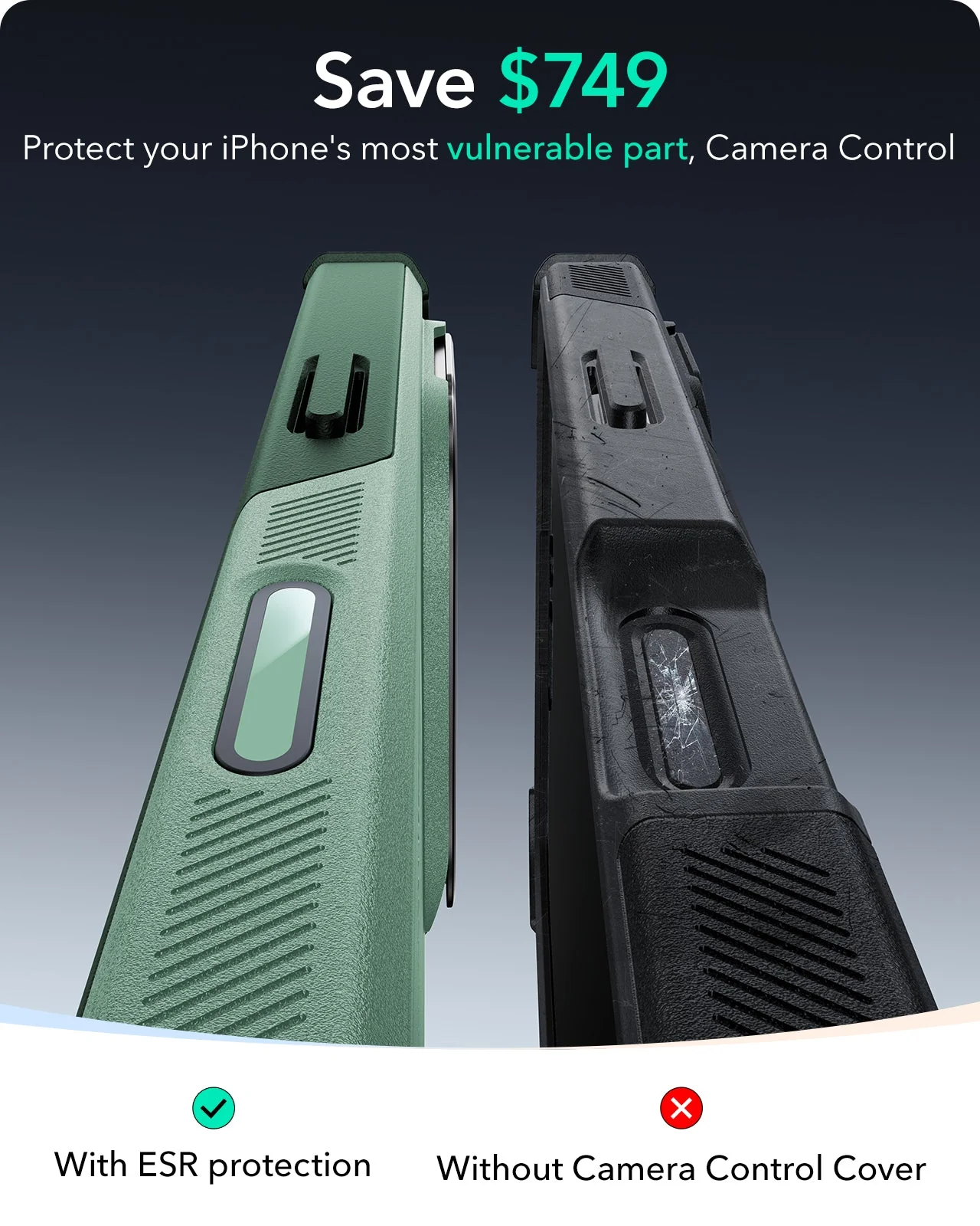 iPhone 16 Cyber Tough Magnetic Case (Camera Control, Stash Stand) - Light Green - Image 2
