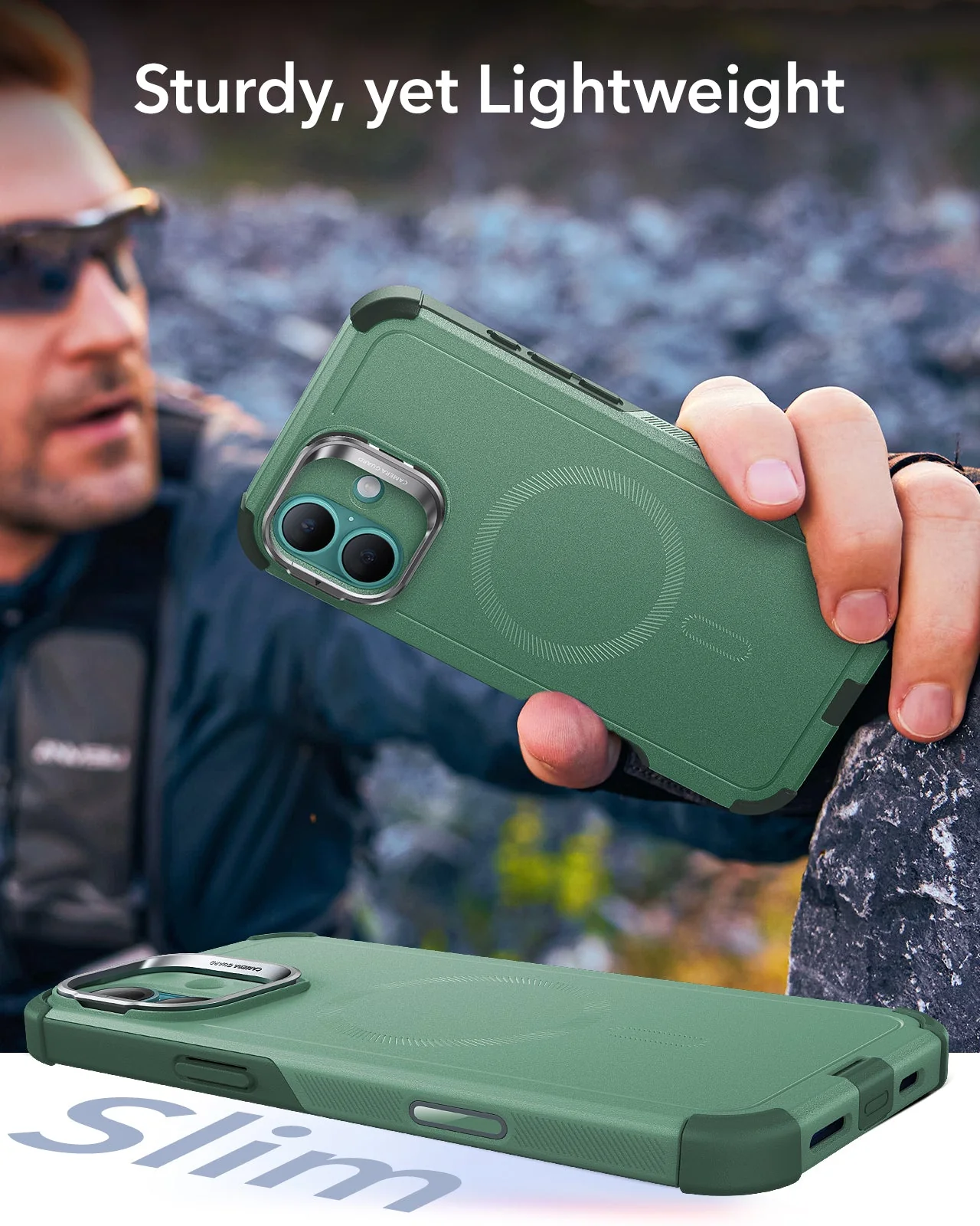 iPhone 16 Cyber Tough Magnetic Case (Camera Control, Stash Stand) - Light Green - Image 8