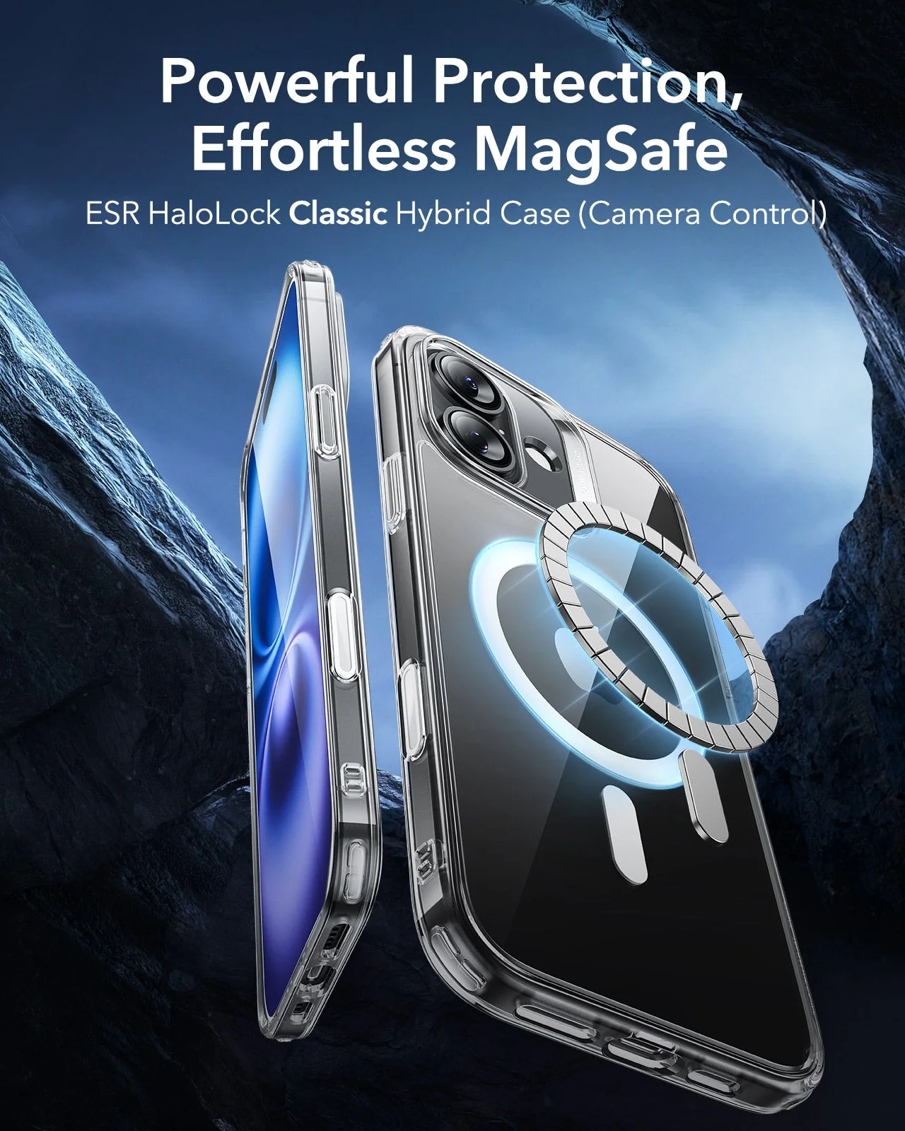 iPhone 16 HaloLock Classic Hybrid Case (Camera Control) - Clear Blue - Image 2