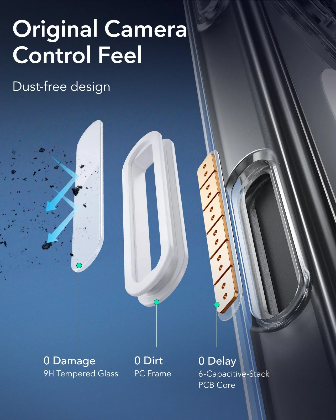 iPhone 16 HaloLock Classic Hybrid Case (Camera Control) - Clear Blue - Image 3