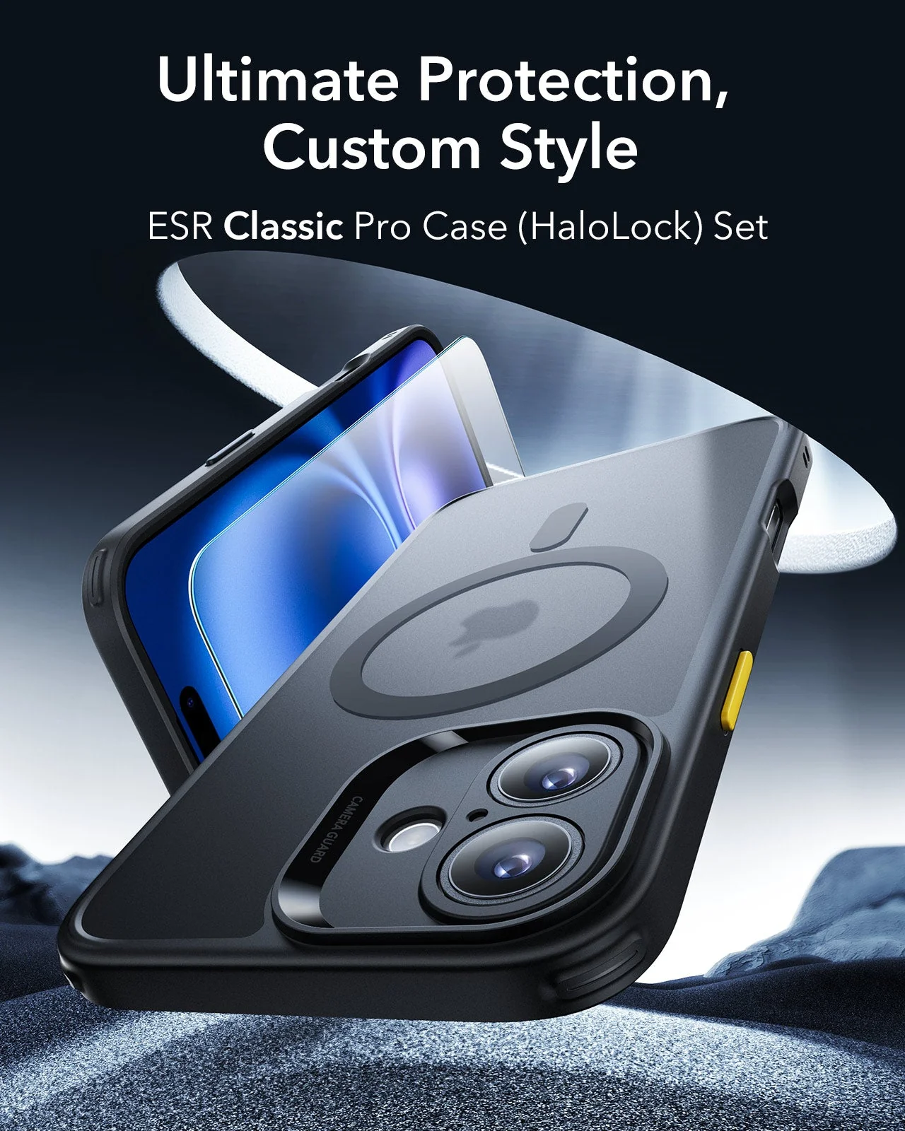 iPhone 16 Plus Classic Pro Case (HaloLock) Set - Frosted Black - Image 2