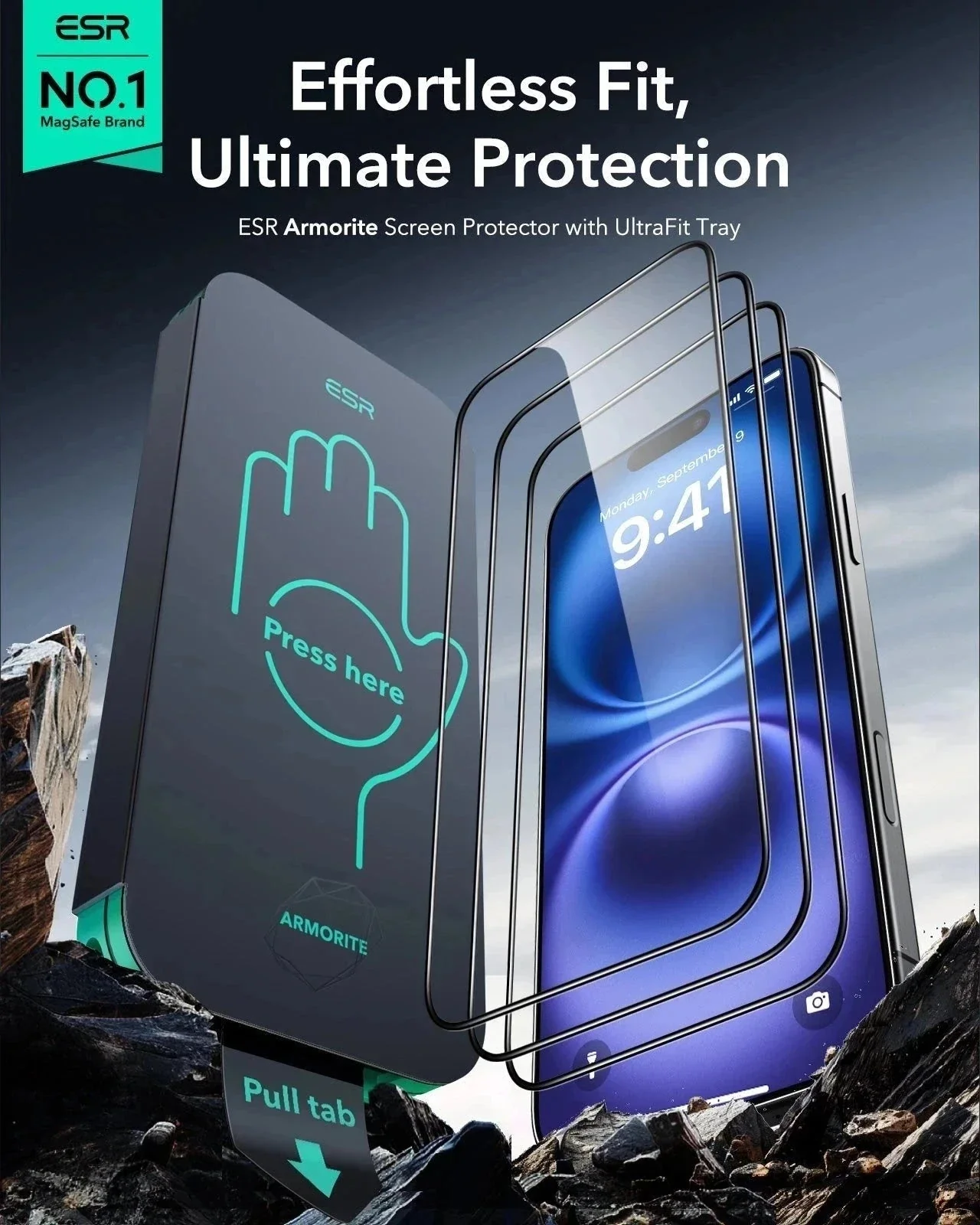 iPhone 16 Plus Cyber Tough Magnetic Case Protection Bundle (Camera Control, Stash Stand) - Black - Image 10