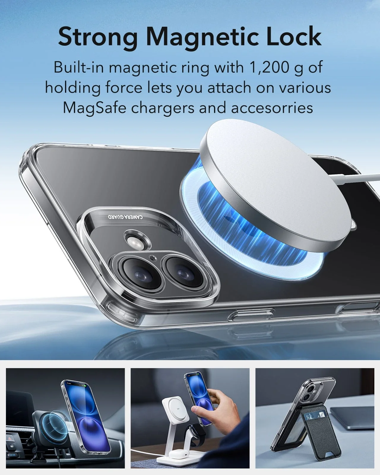 iPhone 16 Plus Zero Clear Case (HaloLock) - Frosted Black - Image 5