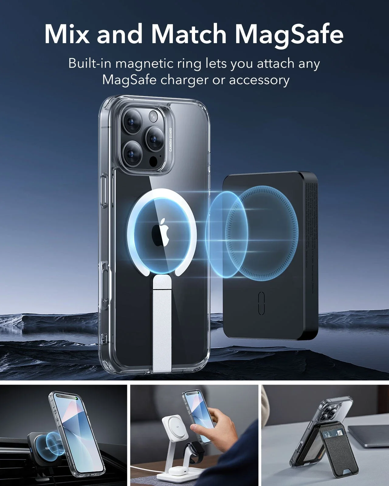 iPhone 16 Pro Boost Flickstand Case (HaloLock) - Frosted Black - Image 5