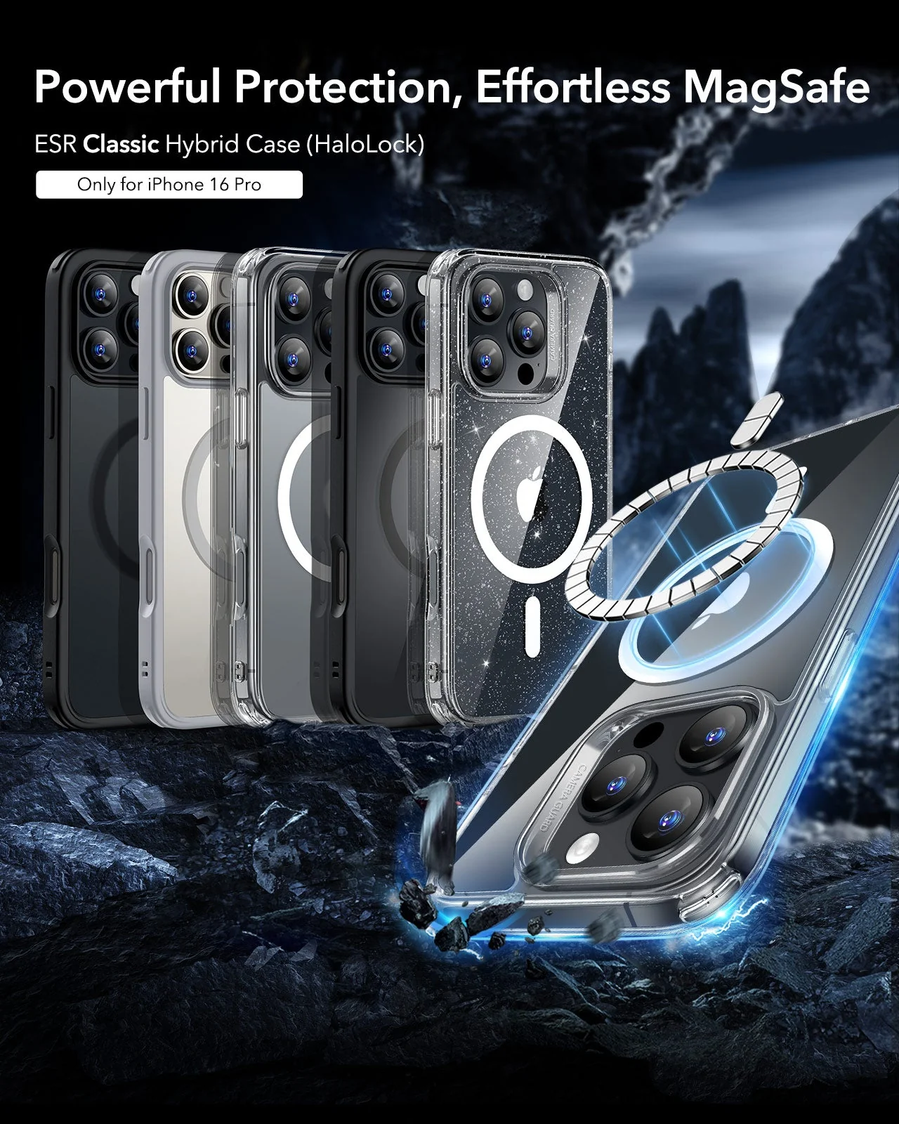 iPhone 16 Pro Classic Hybrid Case (HaloLock) - Clear - Image 2