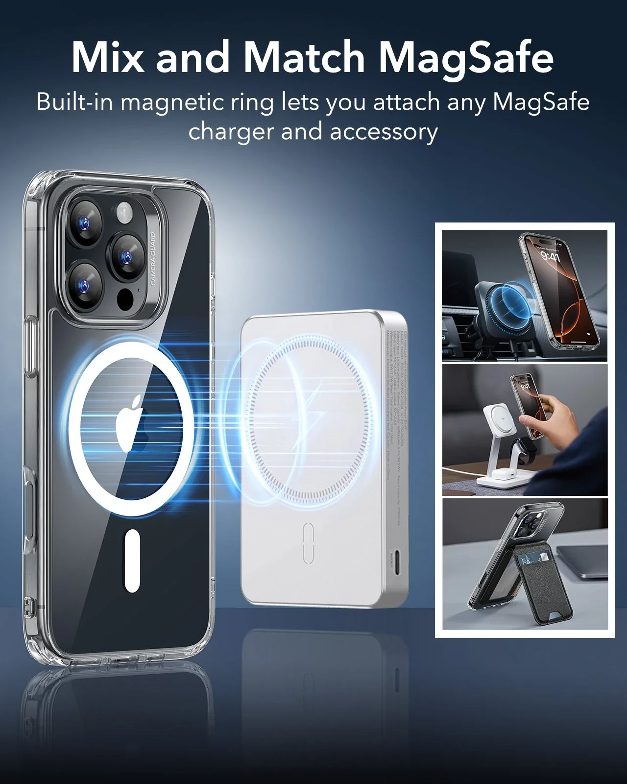 iPhone 16 Pro Classic Hybrid Case (HaloLock) - Clear Black - Image 5