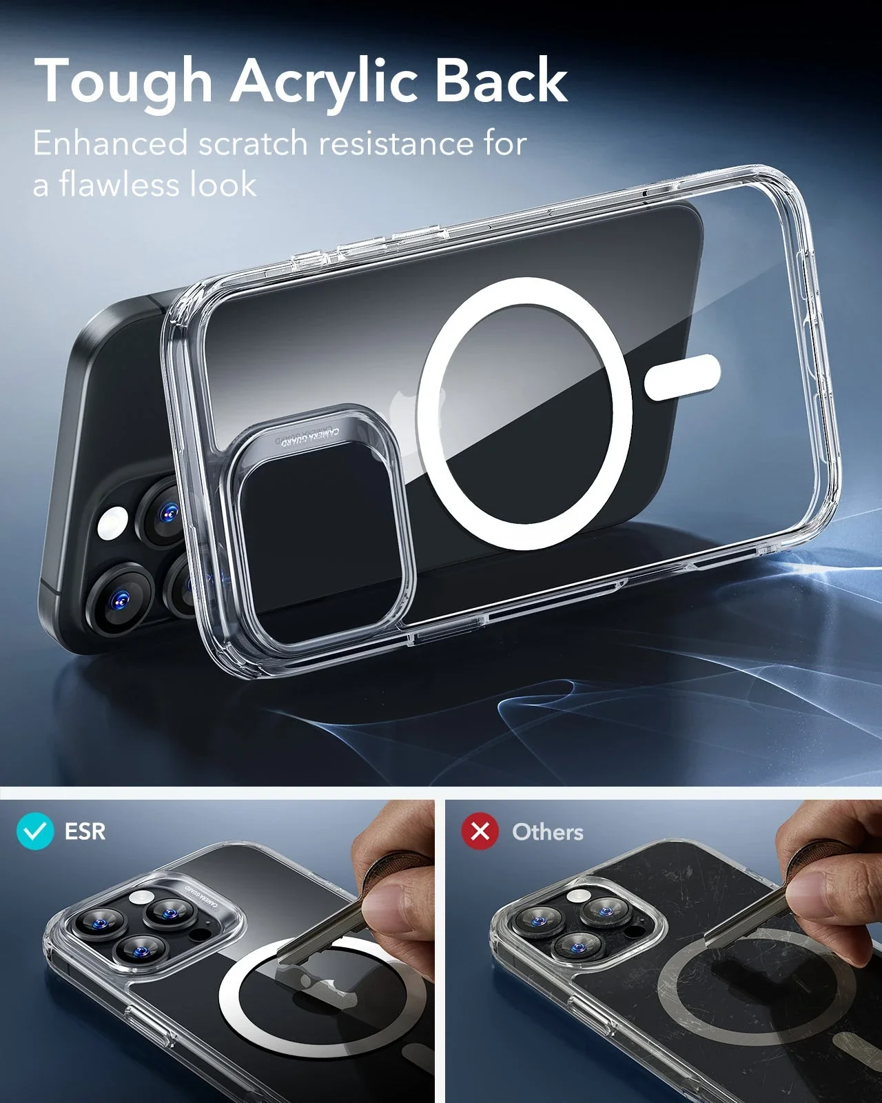 iPhone 16 Pro Classic Hybrid Case (HaloLock) - Clear Shimmer - Image 7