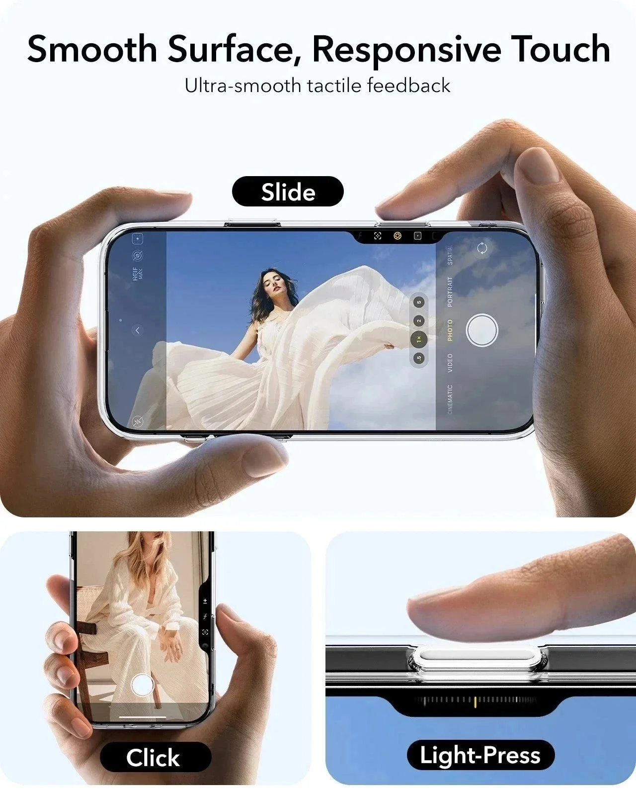 iPhone 16 Pro Classic Hybrid Magnetic Case (Camera Control, Stash Stand) & Privacy Screen Protector Bundle - Clear Grey - Image 5