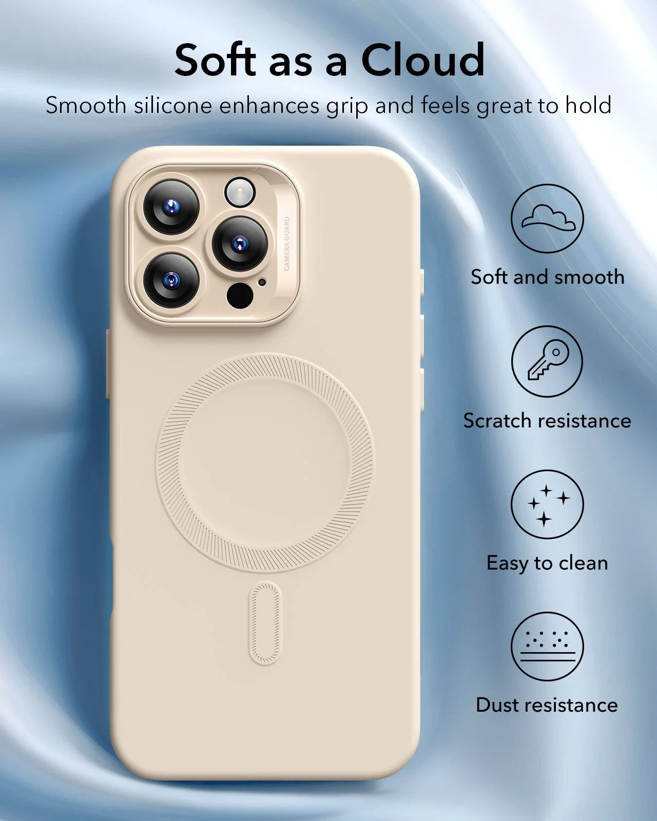iPhone 16 Pro Cloud Soft Case (HaloLock) - Black - Image 5