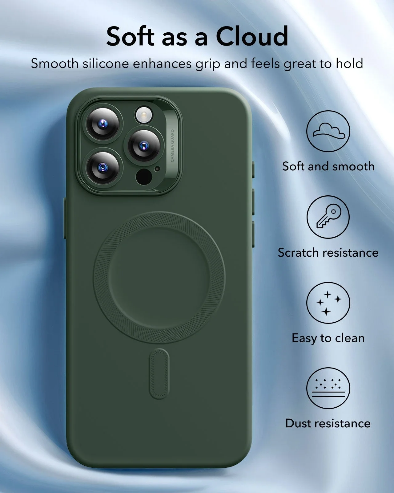 iPhone 16 Pro Cloud Soft Magnetic Case (Camera Control) - Green - Image 5